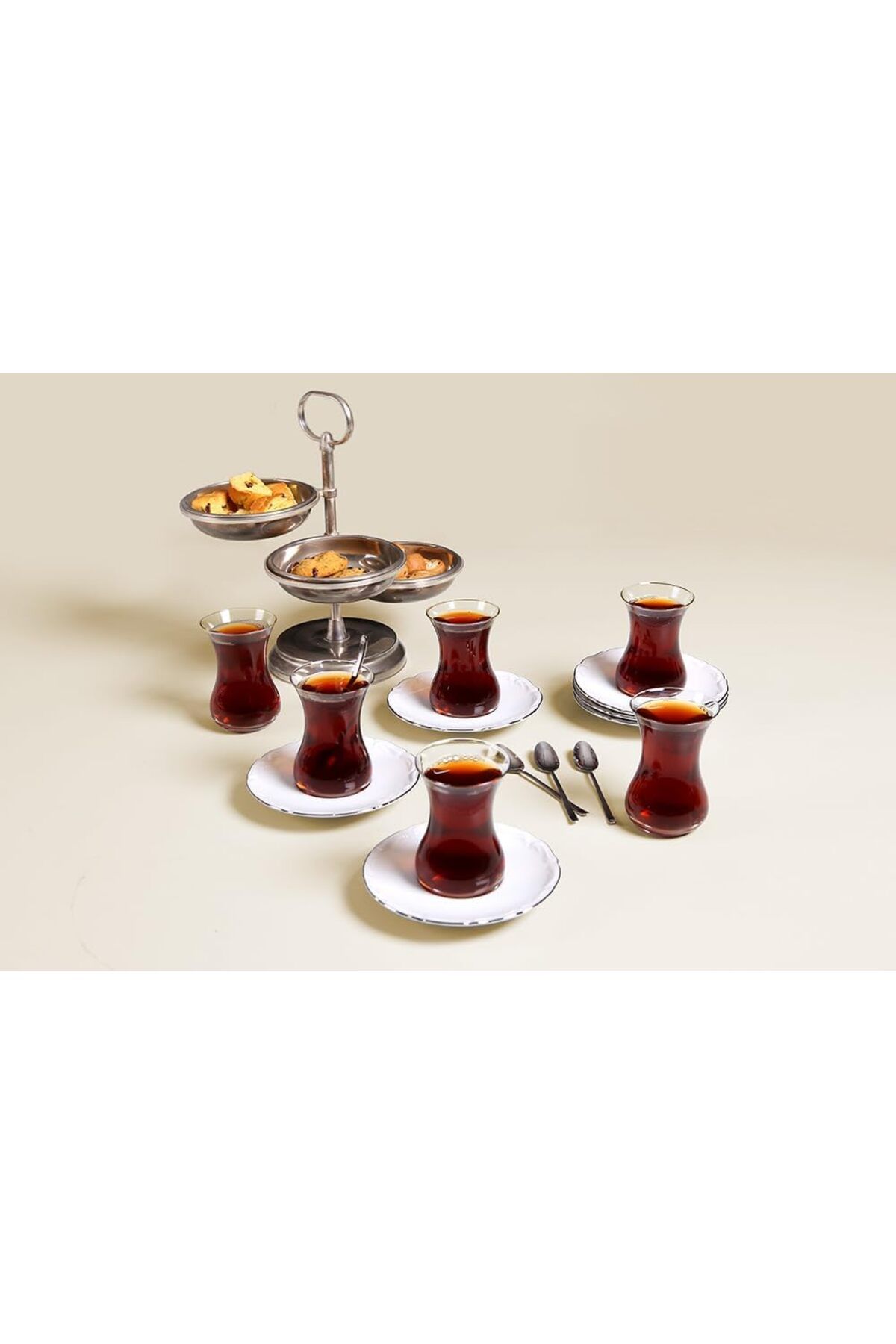 STOREMAX nffashopm Maria Platin 12 Parça 6 Kişilik Çay Takımı storestarx 1051353
