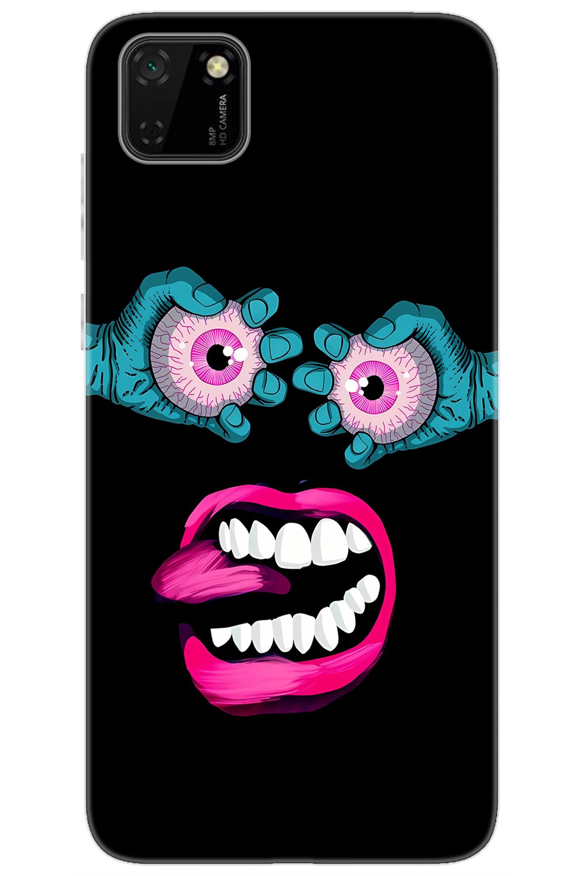 Ceppare Huawei Y5P (DRA-LX9) Uyumlu Kılıf Desen Baskılı Silikon Çılgın Gözler STK:657 CP-tdGGA1O