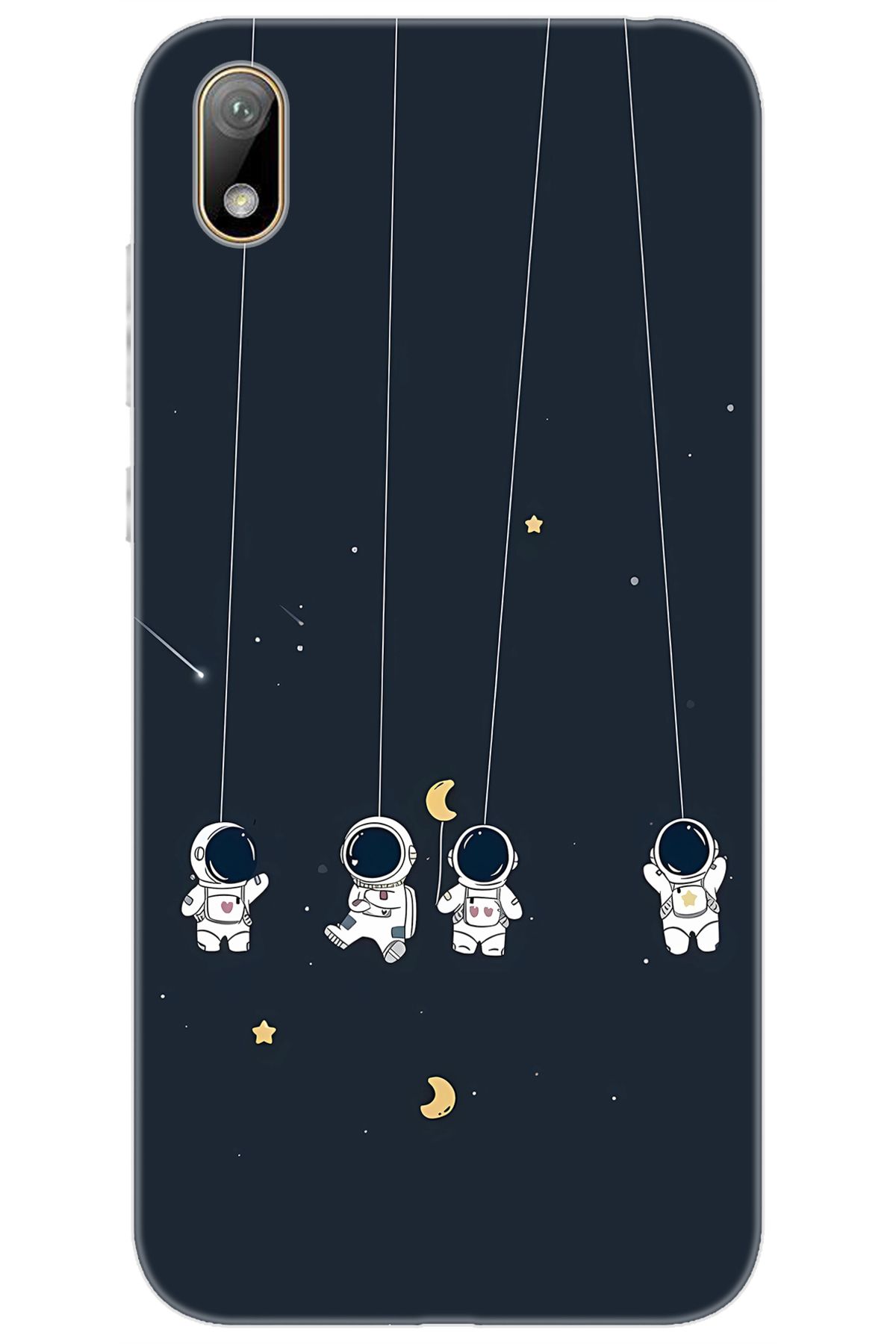 Ceppare Huawei Y5 2019 (AMN-LX2/LX9) Uyumlu Kılıf Desen Baskılı Silikon Astronot STK:663 CP-bRU8qAM