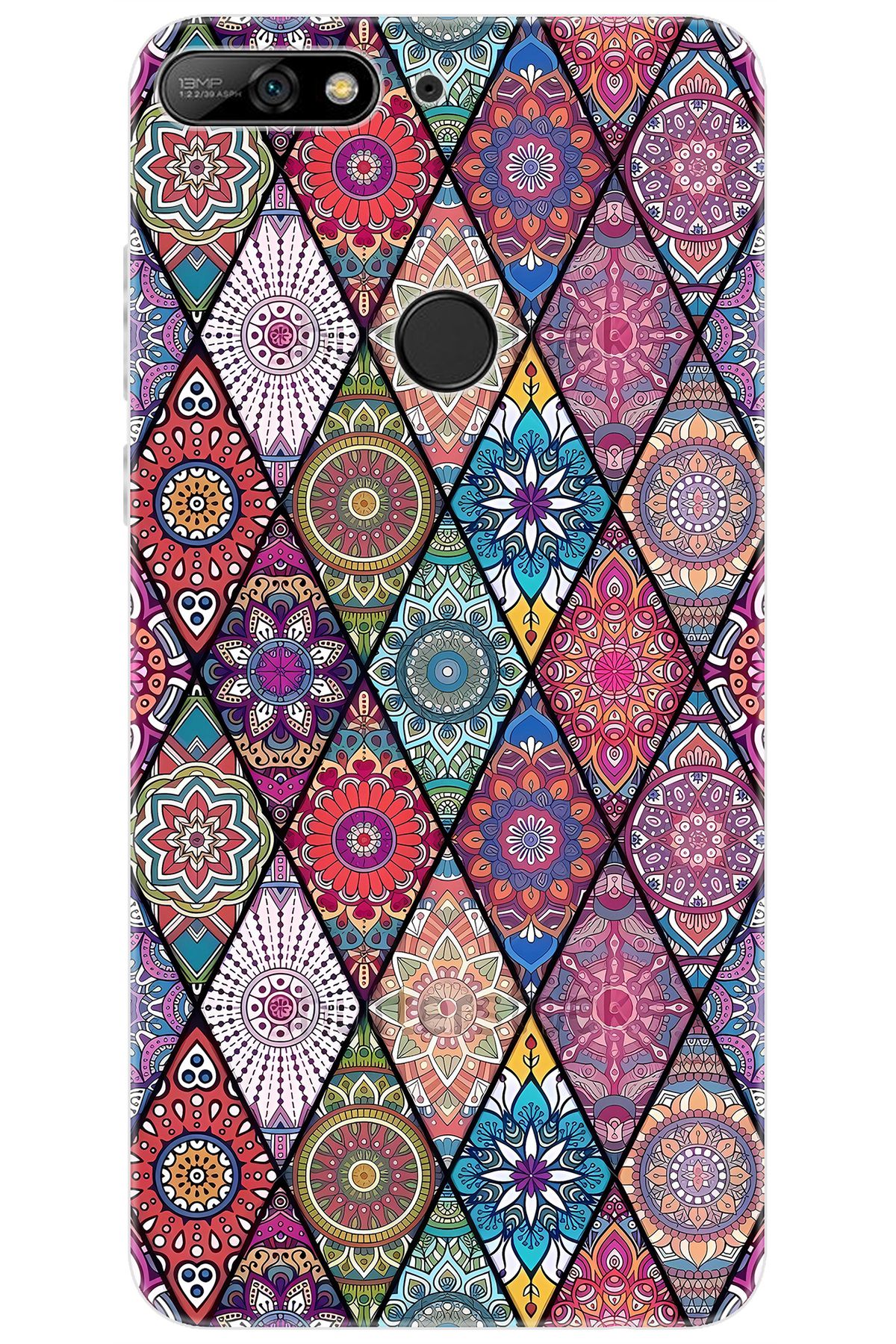 Ceppare Huawei Y7 Prime 2018 (LDN-L21) Uyumlu Kılıf Desen Baskı Silikon Kilim Tasarım STK:660 CP-uh9tFqh