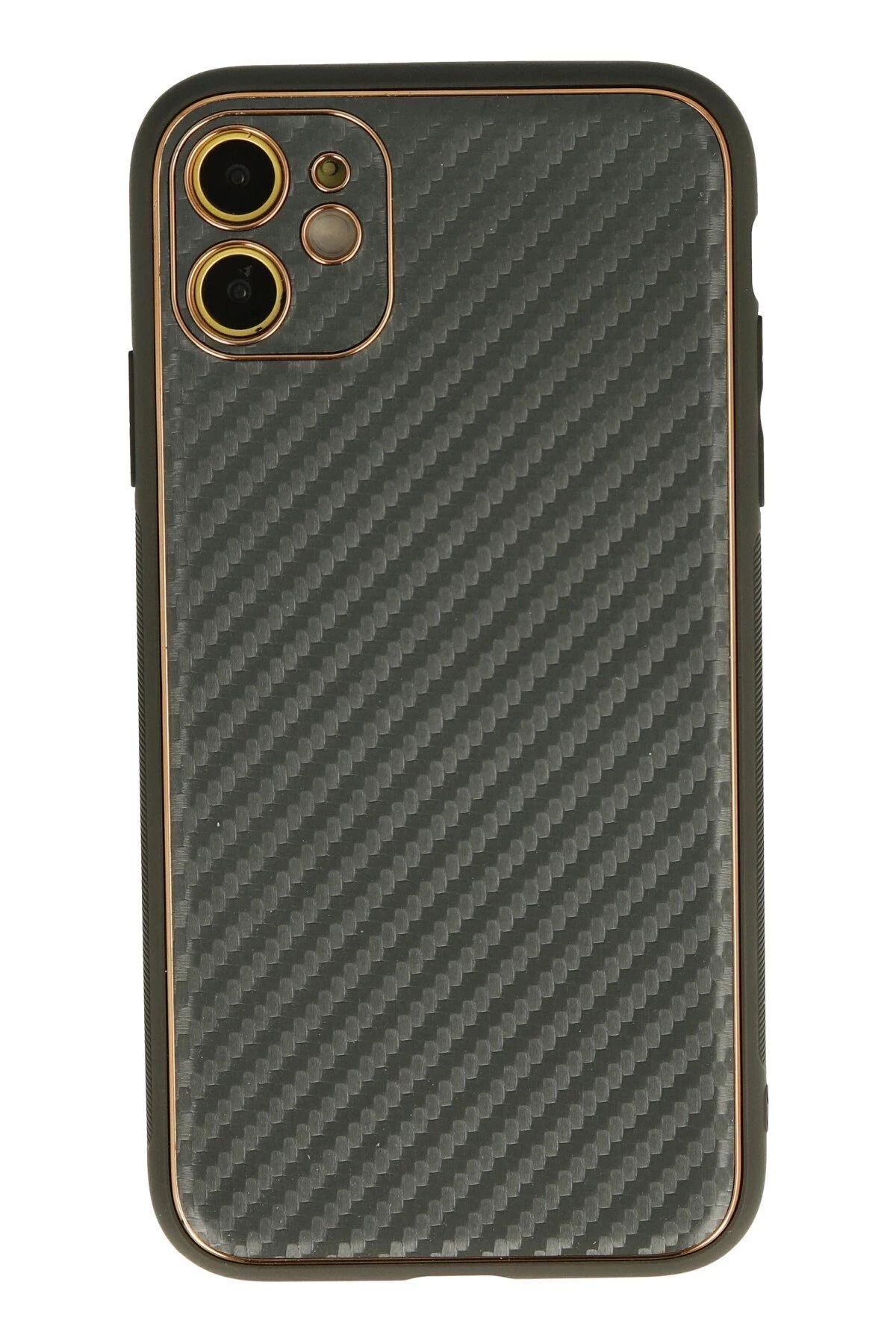 NewFace iPhone 12 Kılıf Coco Karbon Silikon - Füme JOJUA