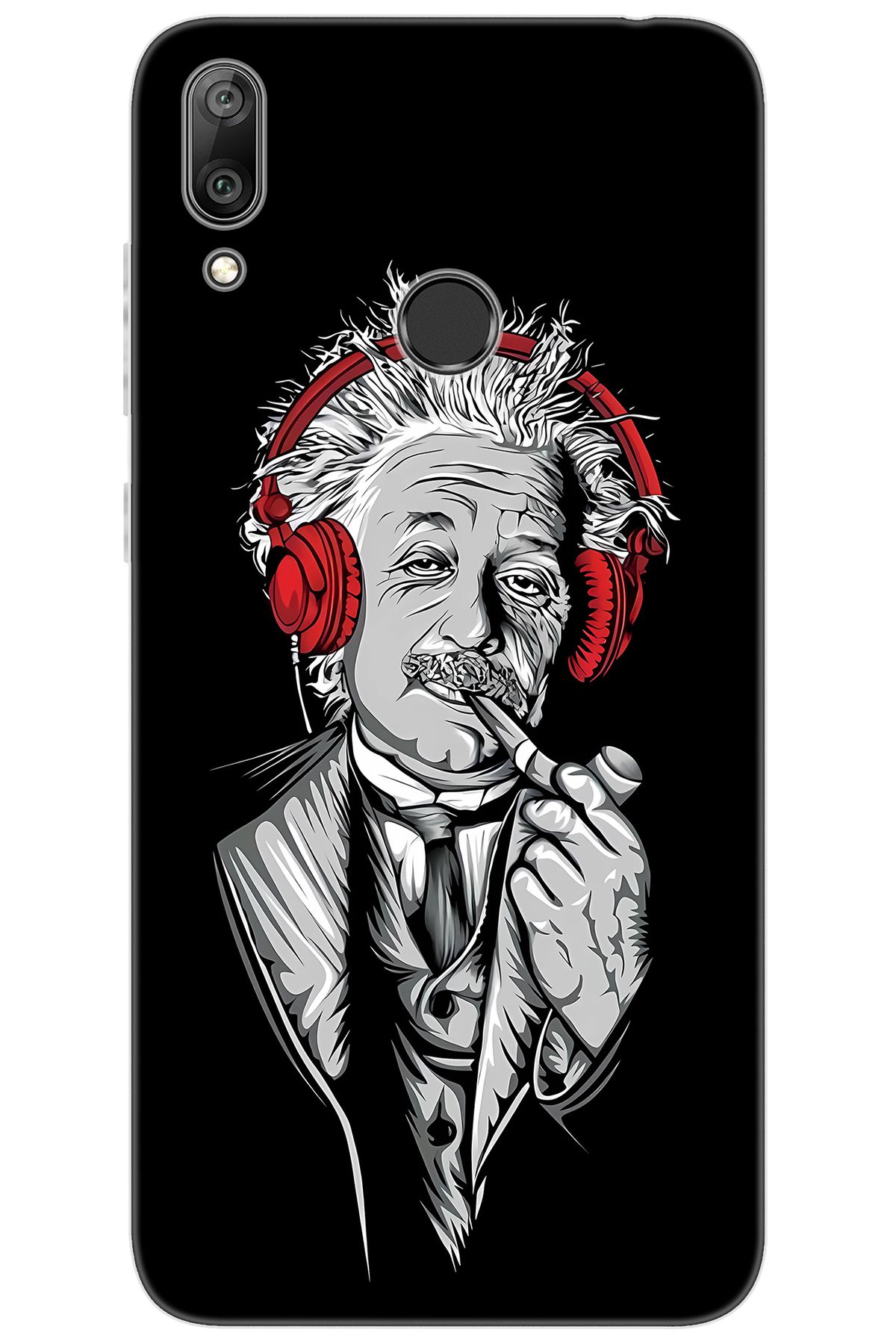 Ceppare Huawei Y7 Prime 2019 (DUB-LX3) Uyumlu Kılıf Desenli Silikon Albert Einstein STK:658 CP-wGPzRle