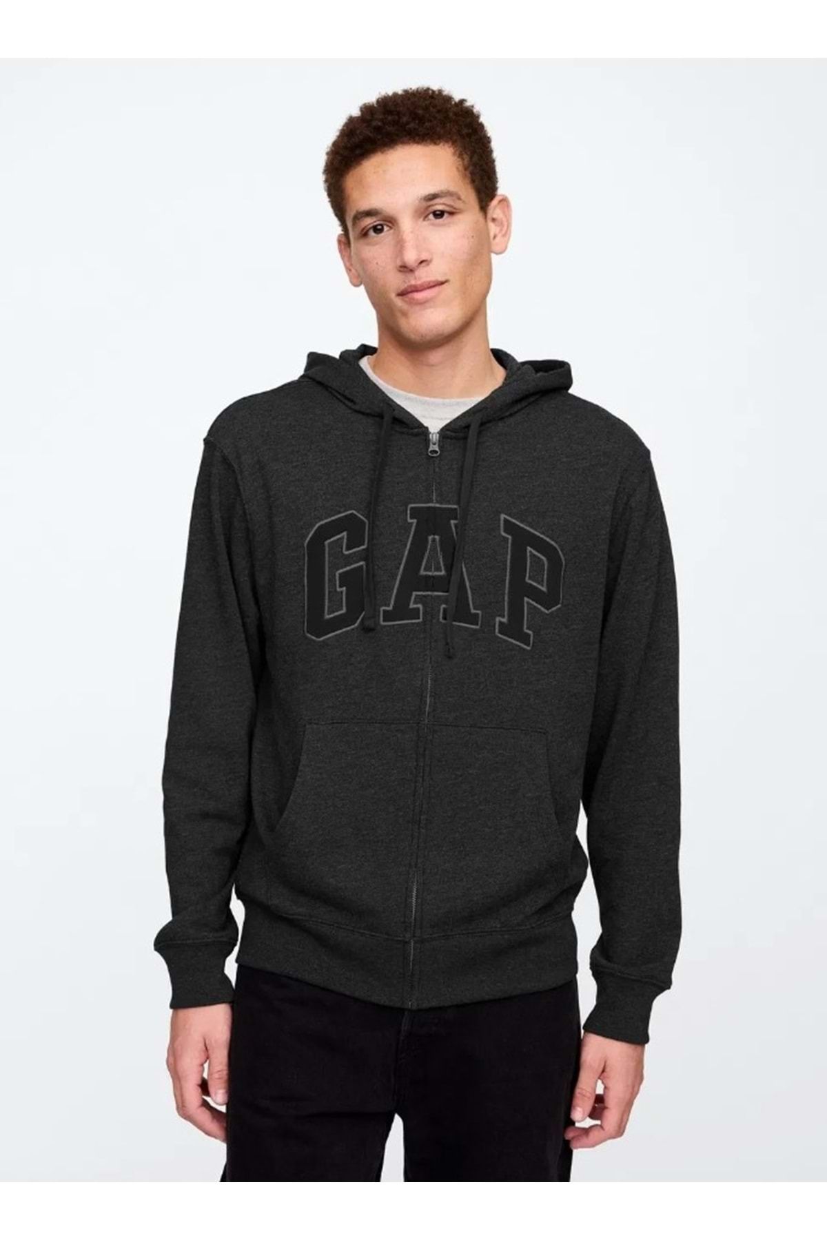 GAP V-Frch Ft Herıtage Logo Po Fz - 868454009 Erkek Kapüşonlu Sweatshirt FÜME