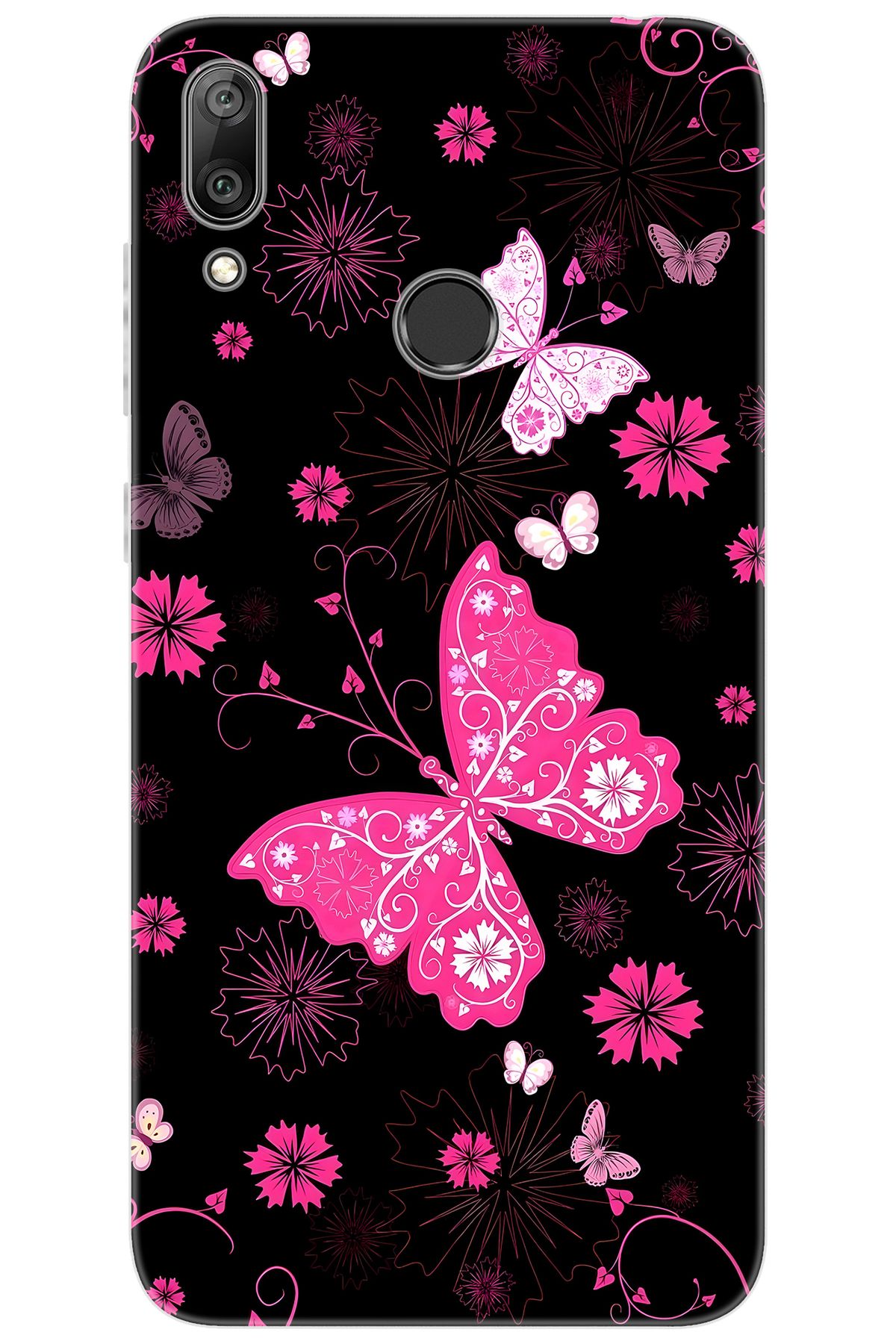 Ceppare Huawei Y7 Prime 2019 (DUB-LX3) Uyumlu Kılıf Desen Baskı Silikon Kelebekler STK:723 CP-K4zmZZ8