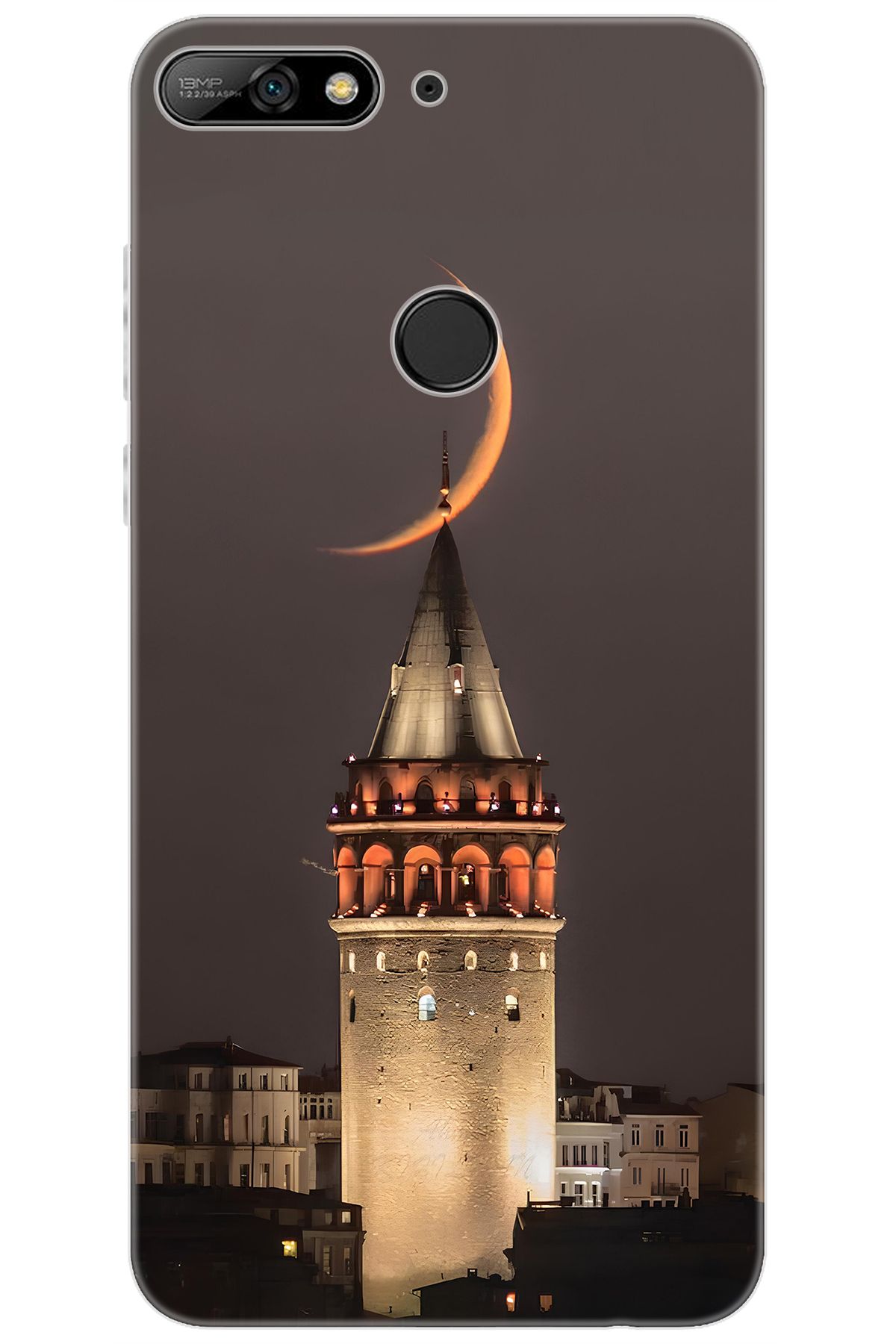 Ceppare Huawei Y7 Prime 2018 (LDN-L21) Uyumlu Kılıf Desen Baskı Silikon Galata Kulesi STK:673 CP-q7Qxa8A