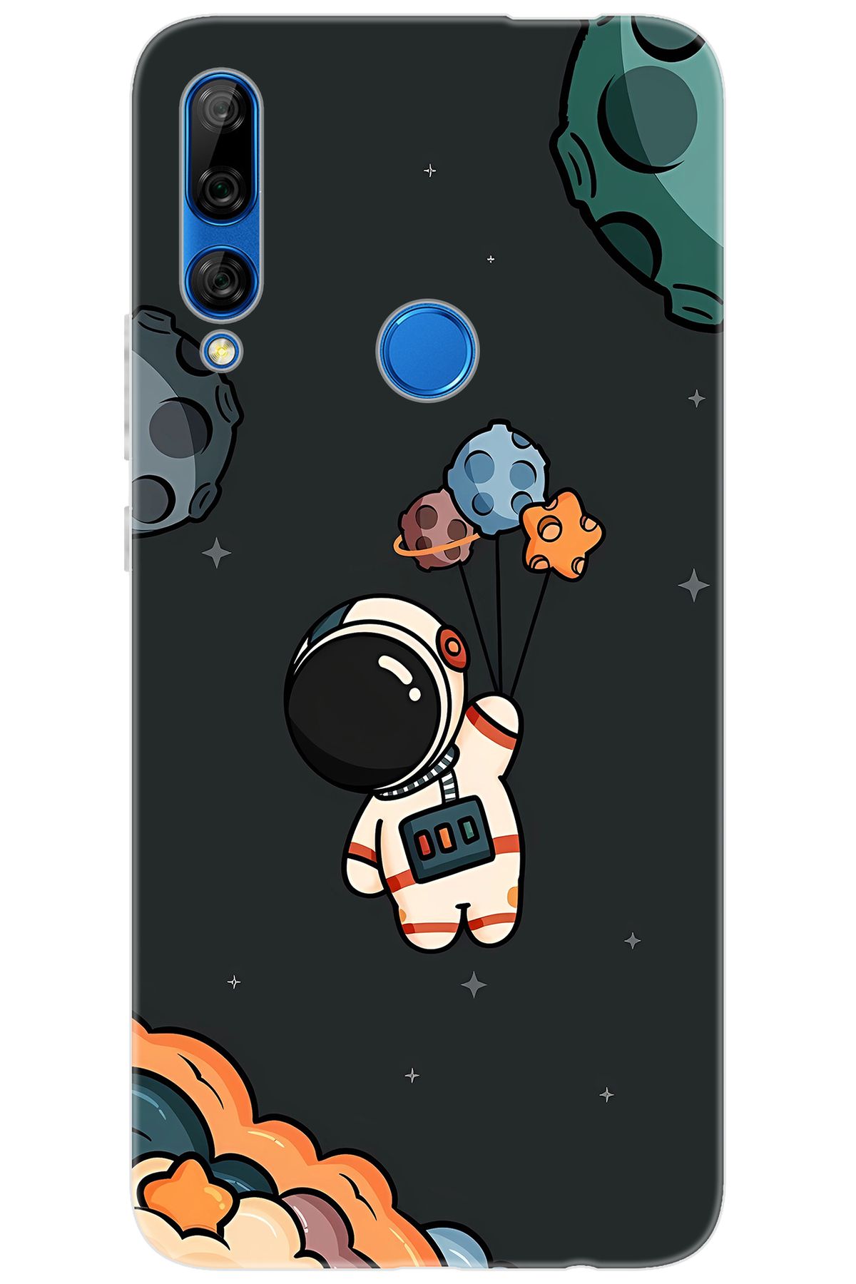 Ceppare Huawei Y9 Prime 2019 (STK-L21) Uyumlu Kılıf Desen Baskı Silikon Astronot STK:628 CP-SZwtKWb
