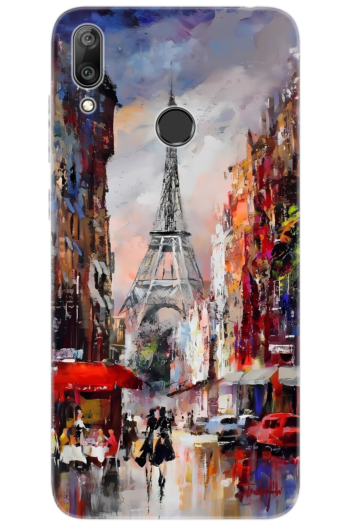 Ceppare Huawei Y7 Prime 2019 (DUB-LX3) Uyumlu Kılıf Desen Baskı Silikon Eyfel Kulesi STK:1010 CP-NE9dGwz