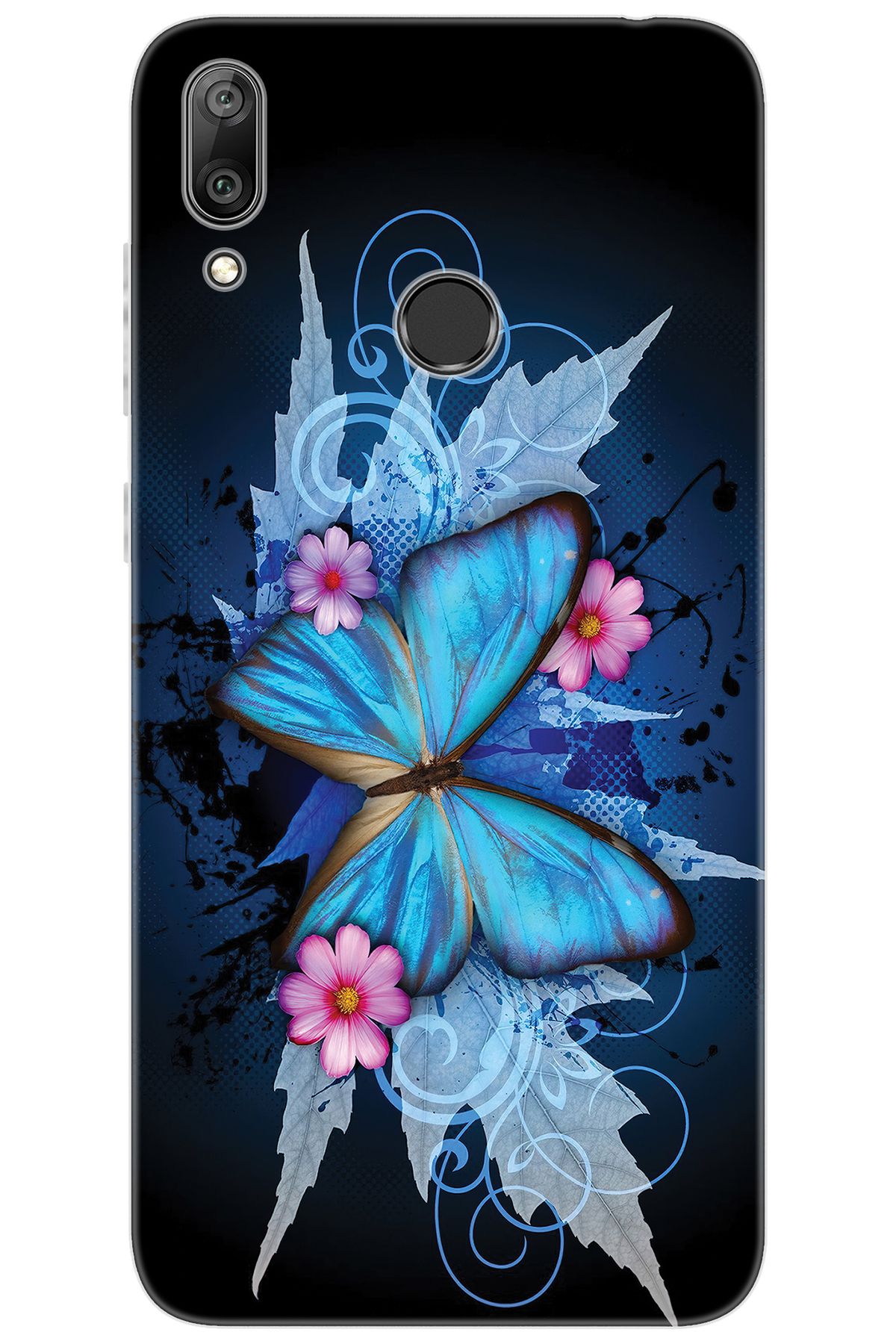 Ceppare Huawei Y7 Prime 2019 (DUB-LX3) Uyumlu Kılıf Desen Baskı Silikon Kelebek Resim STK:550 CP-jMrmiKk