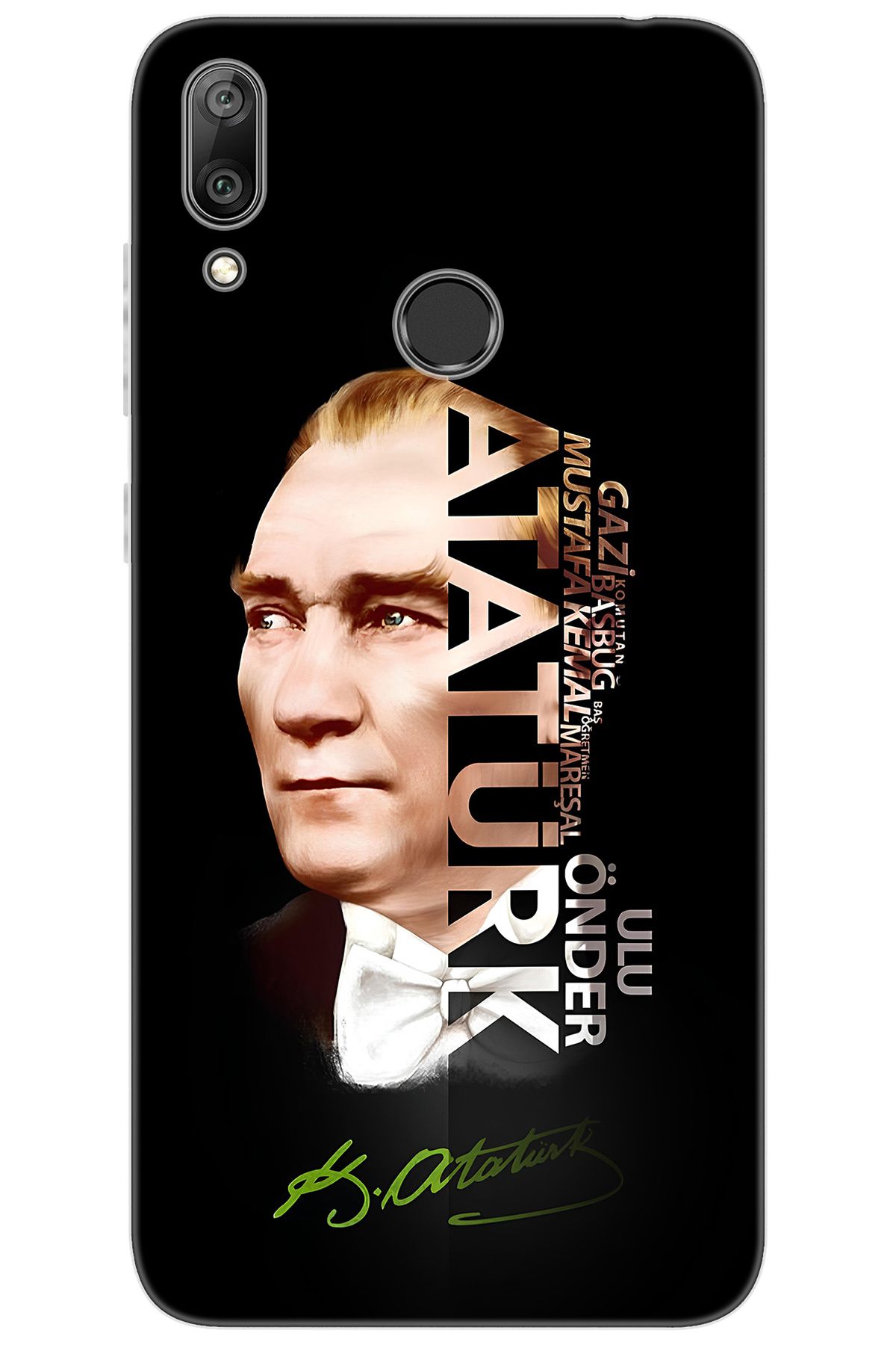 Ceppare Huawei Y7 Prime 2019 (DUB-LX3) Uyumlu Kılıf Desen Baskı Silikon Atatürk STK:681 CP-7wvdK2A