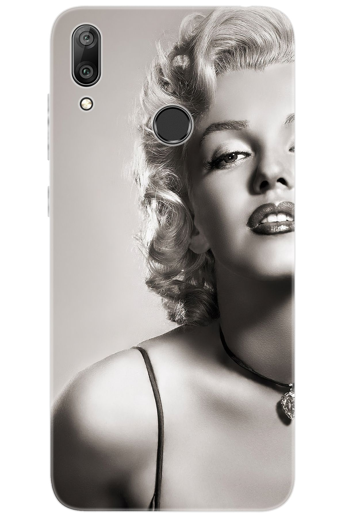 Ceppare Huawei Y7 Prime 2019 (DUB-LX3) Uyumlu Kılıf Desenli Silikon Marilyn Monroe STK:250 CP-ucbEuhk
