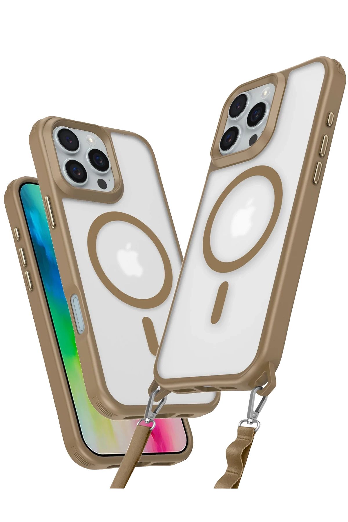 NewFace iPhone 16 Pro Kılıf Enka Magsafe Silikon Kılıf - Desert FERRG