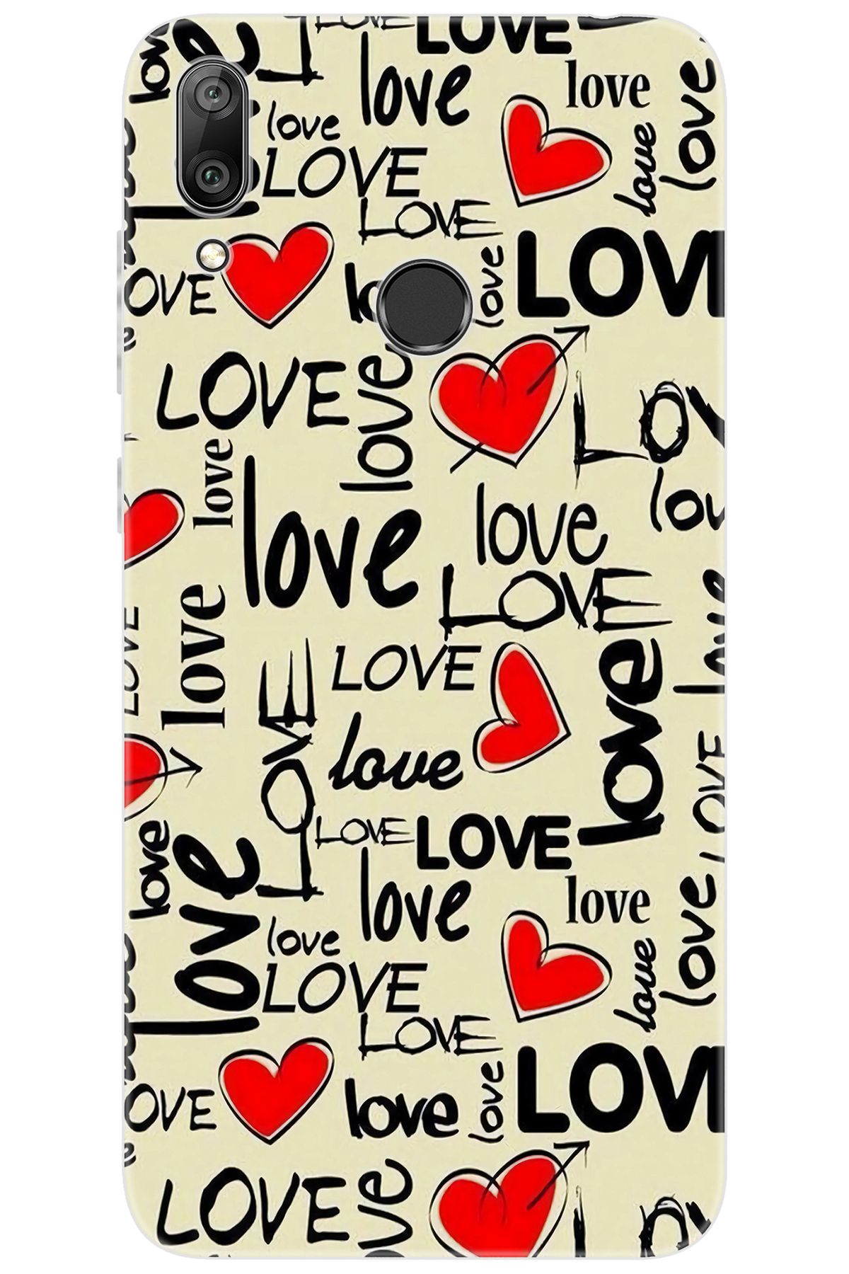 Ceppare Huawei Y7 Prime 2019 (DUB-LX3) Uyumlu Kılıf Desen Baskı Silikon Love Serisi STK:728 CP-eLnnSd0