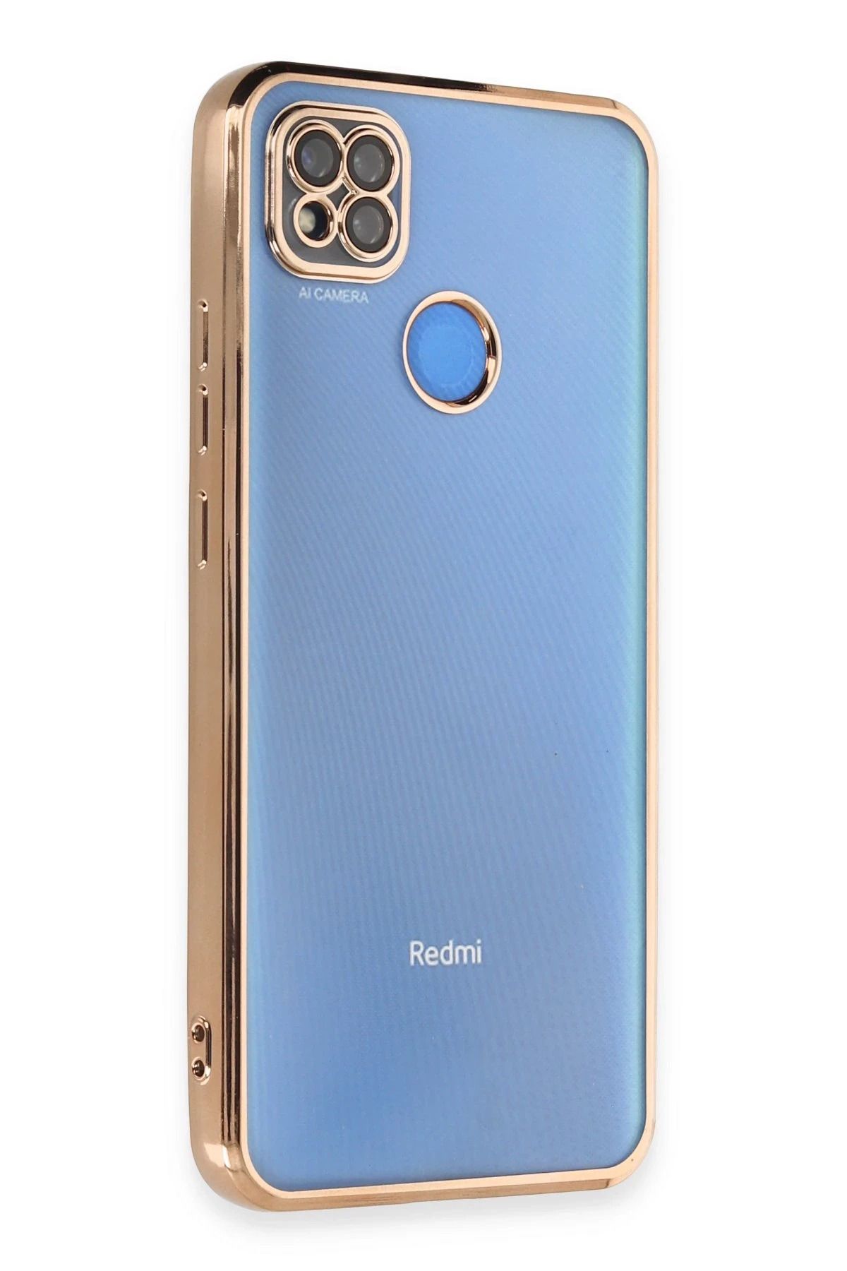 NewFace Xiaomi Redmi 9C Kılıf Lensli Silikon - Gold FERRG