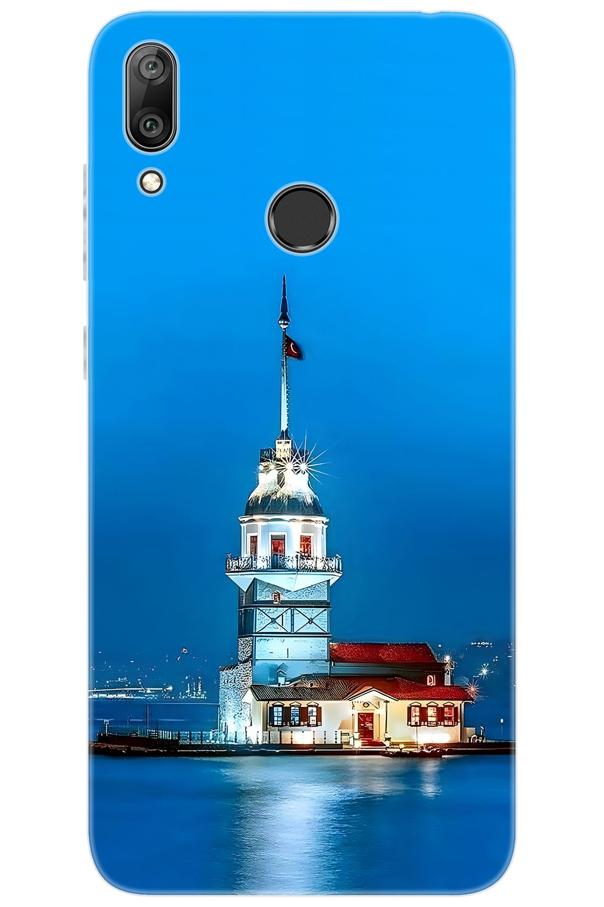 Ceppare Huawei Y7 Prime 2019 (DUB-LX3) Uyumlu Kılıf Desen Baskı Silikon Kız Kulesi STK:617 CP-yxkpvhy