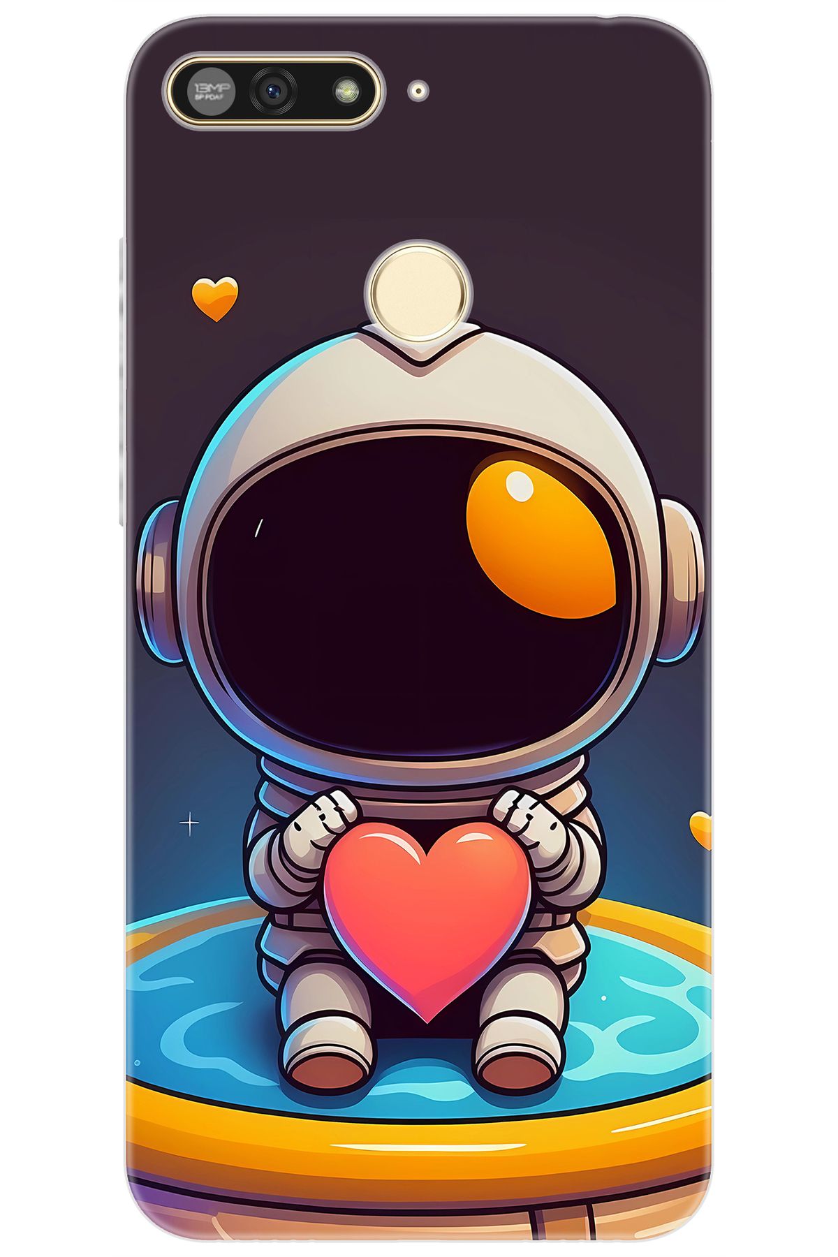 Ceppare Huawei Y6 Prime 2018 (ATU-L31/L42) Uyumlu Kılıf Desenli Silikon Sevimli Astronot STK:659 CP-ATzlGqw