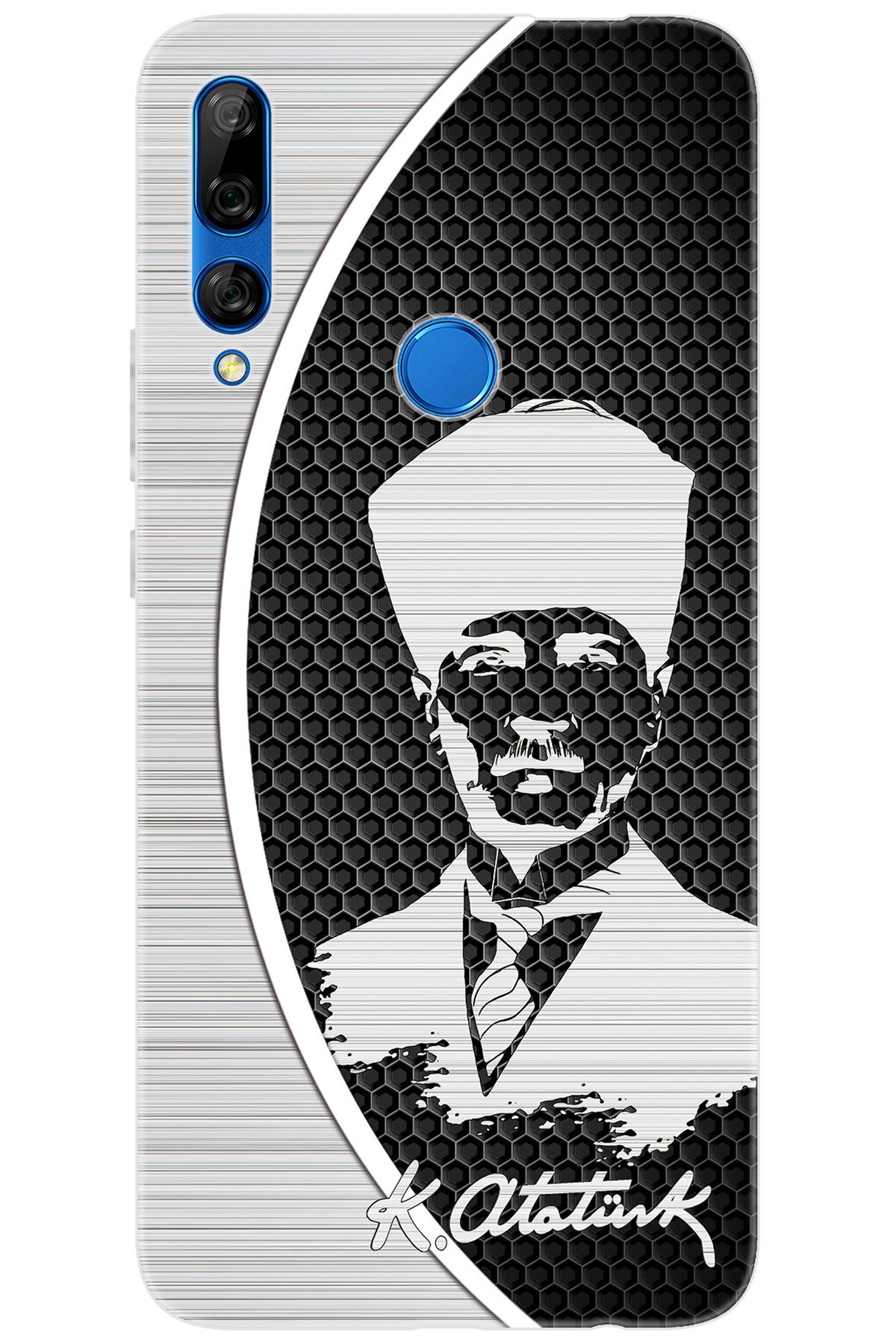 Ceppare Huawei Y9 Prime 2019 (STK-L21) Uyumlu Kılıf Desenli Silikon Atatürk Tasarım STK:398 CP-4Y9xzzT