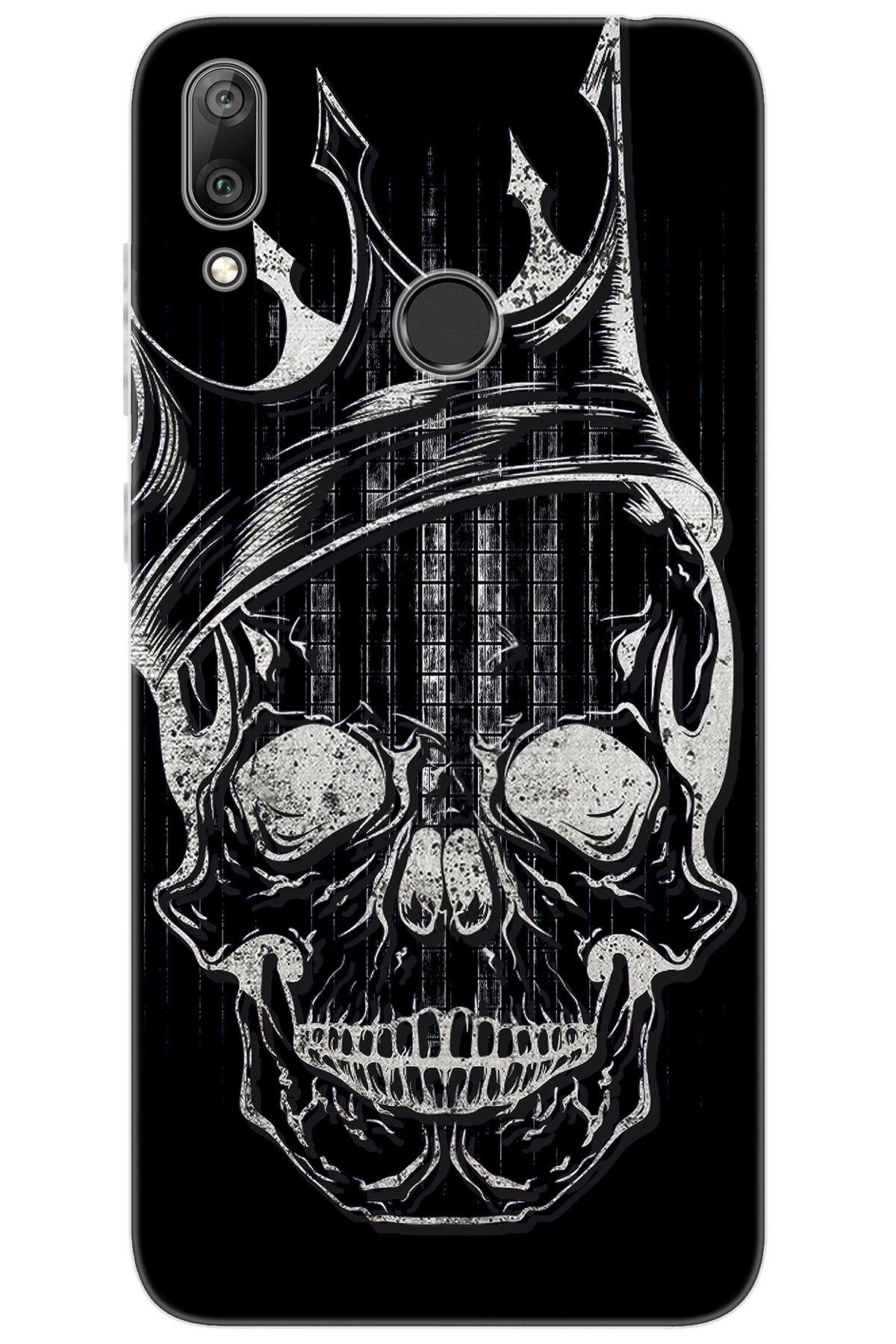 Ceppare Huawei Y7 Prime 2019 (DUB-LX3) Uyumlu Kılıf Desen Baskı Silikon Kuru Kafa STK:582 CP-26ssYVY