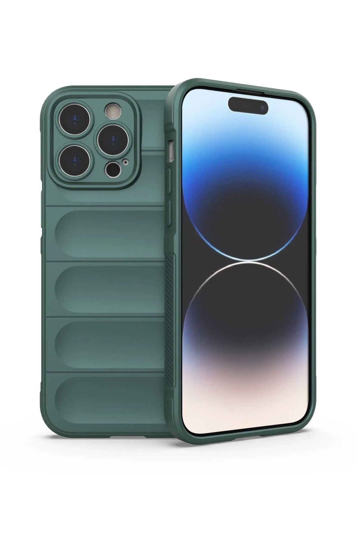 NewFace iPhone 14 Pro uyumlu  Kılıf Optimum Silikon - Koyu Yeşil JOJUA