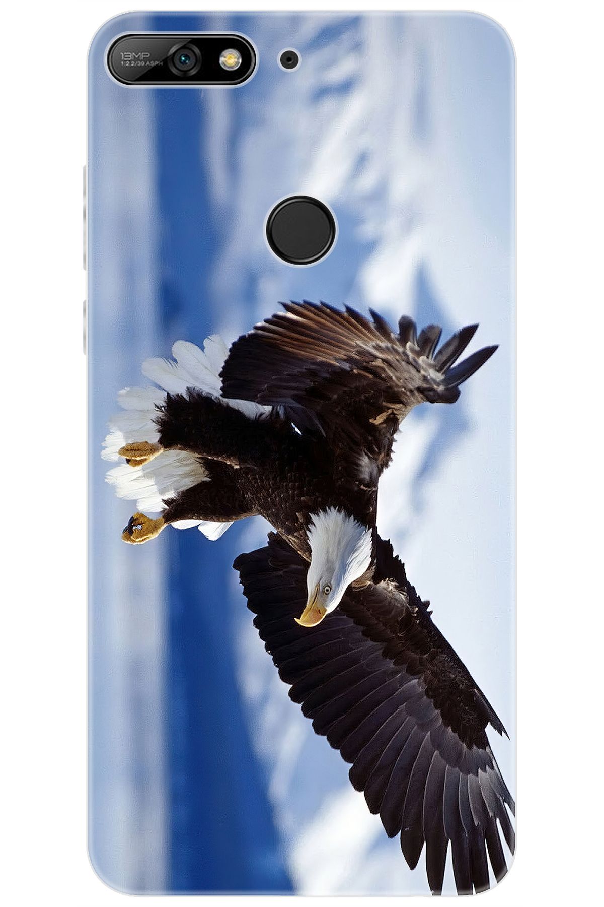 Ceppare Huawei Y7 Prime 2018 (LDN-L21) Uyumlu Kılıf Desen Baskı Silikon Kartal STK:183 CP-T8LYmM3