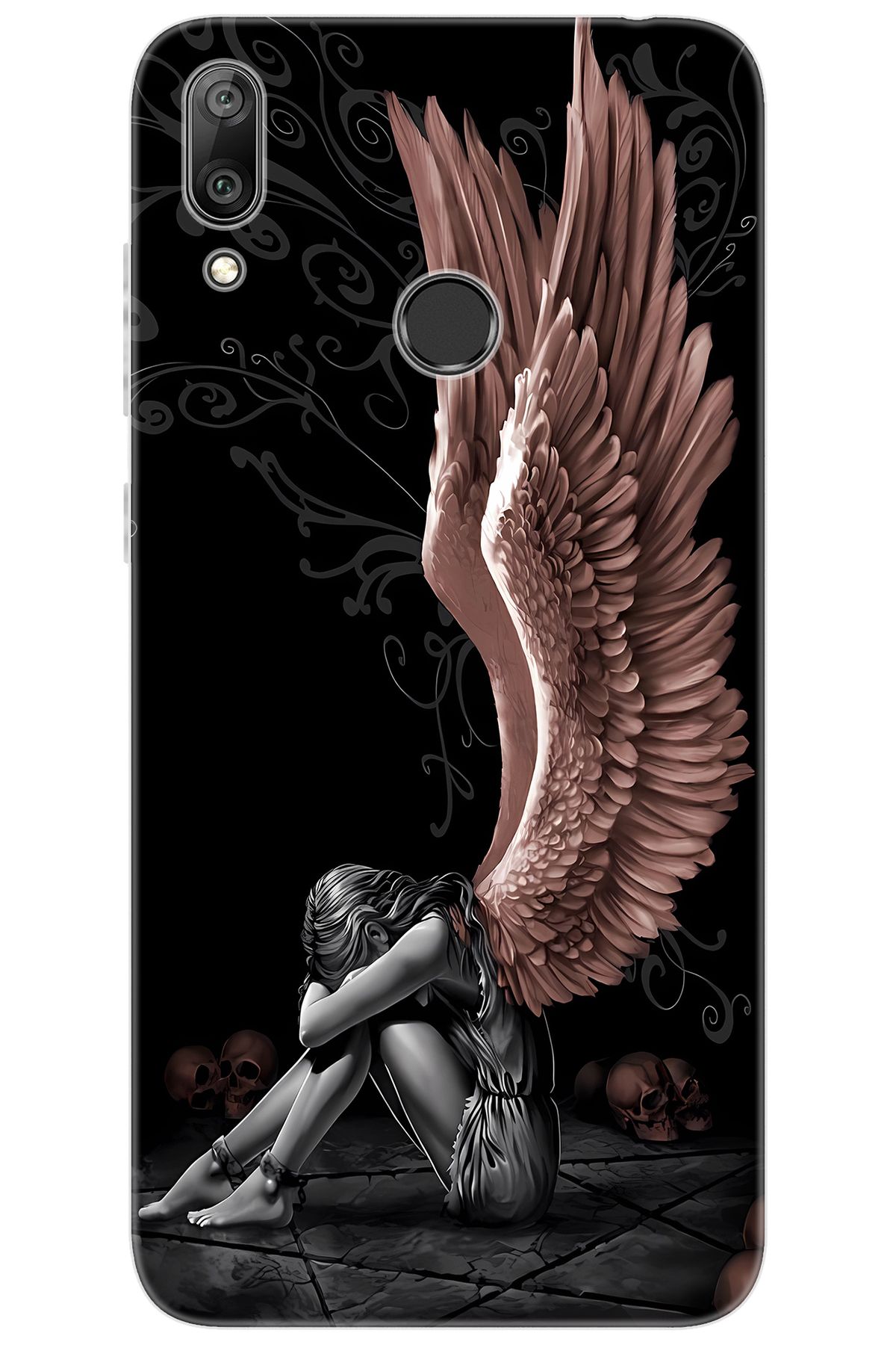 Ceppare Huawei Y7 Prime 2019 (DUB-LX3) Uyumlu Kılıf Desenli Silikon Enslaved Angel STK:654 CP-AWkFTxQ