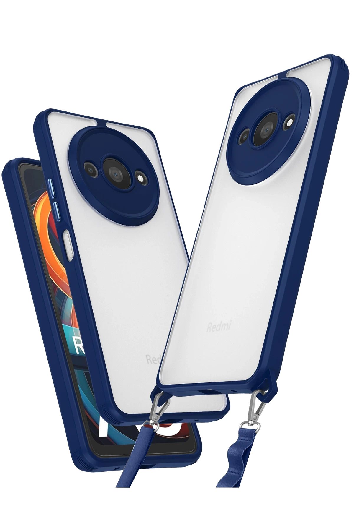 Deppo Trend Xiaomi Redmi A3 4G Uyumlu Kılıf iP Askılı Kamera Lens Çevresi Korumalı Sararmaya Dayanıklı Kapak