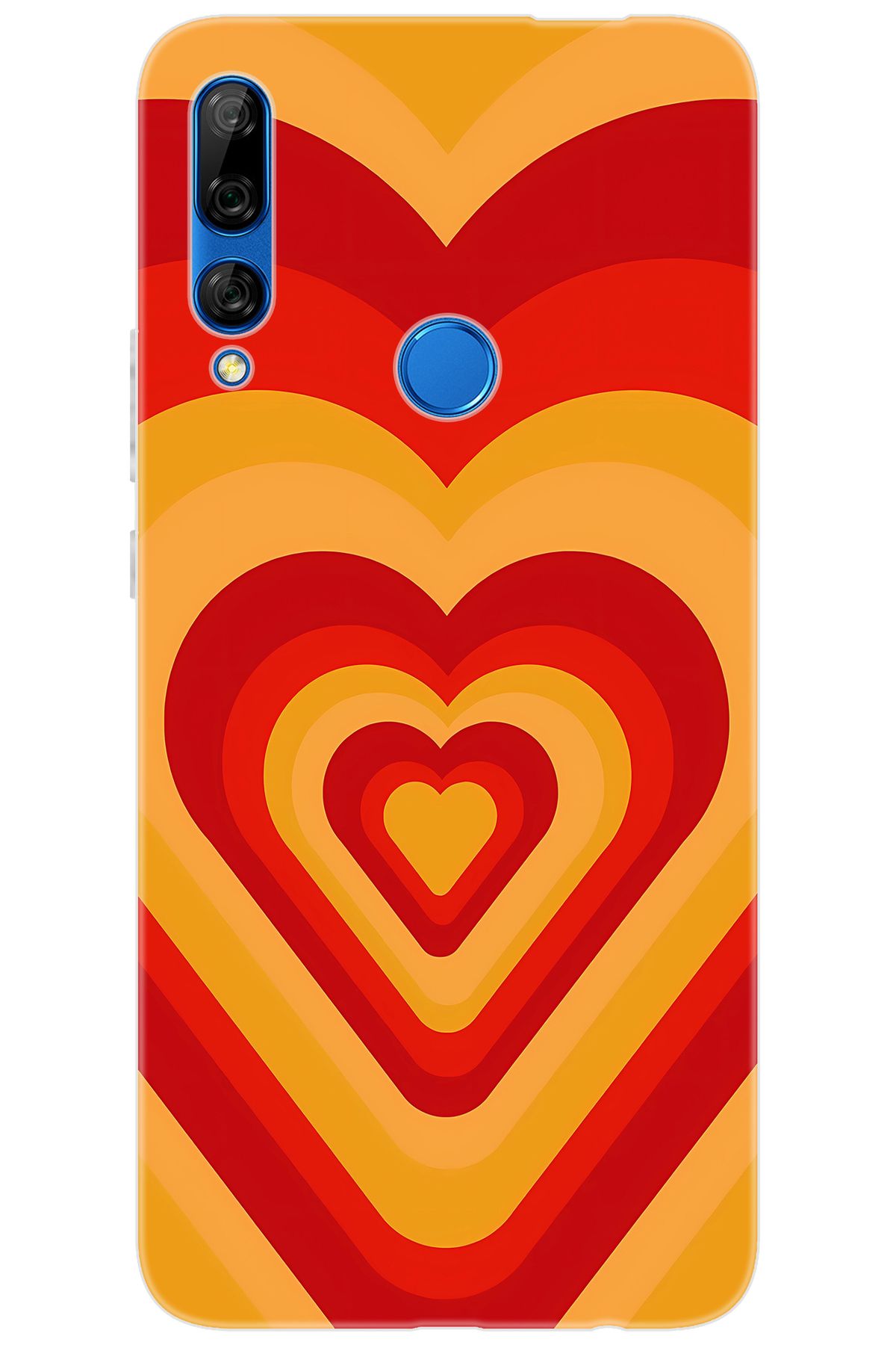 Ceppare Huawei Y9 Prime 2019 (STK-L21) Uyumlu Kılıf Desen Silikon Sarı Kırmızı Kalpler ST1009 CP-jGatPmC