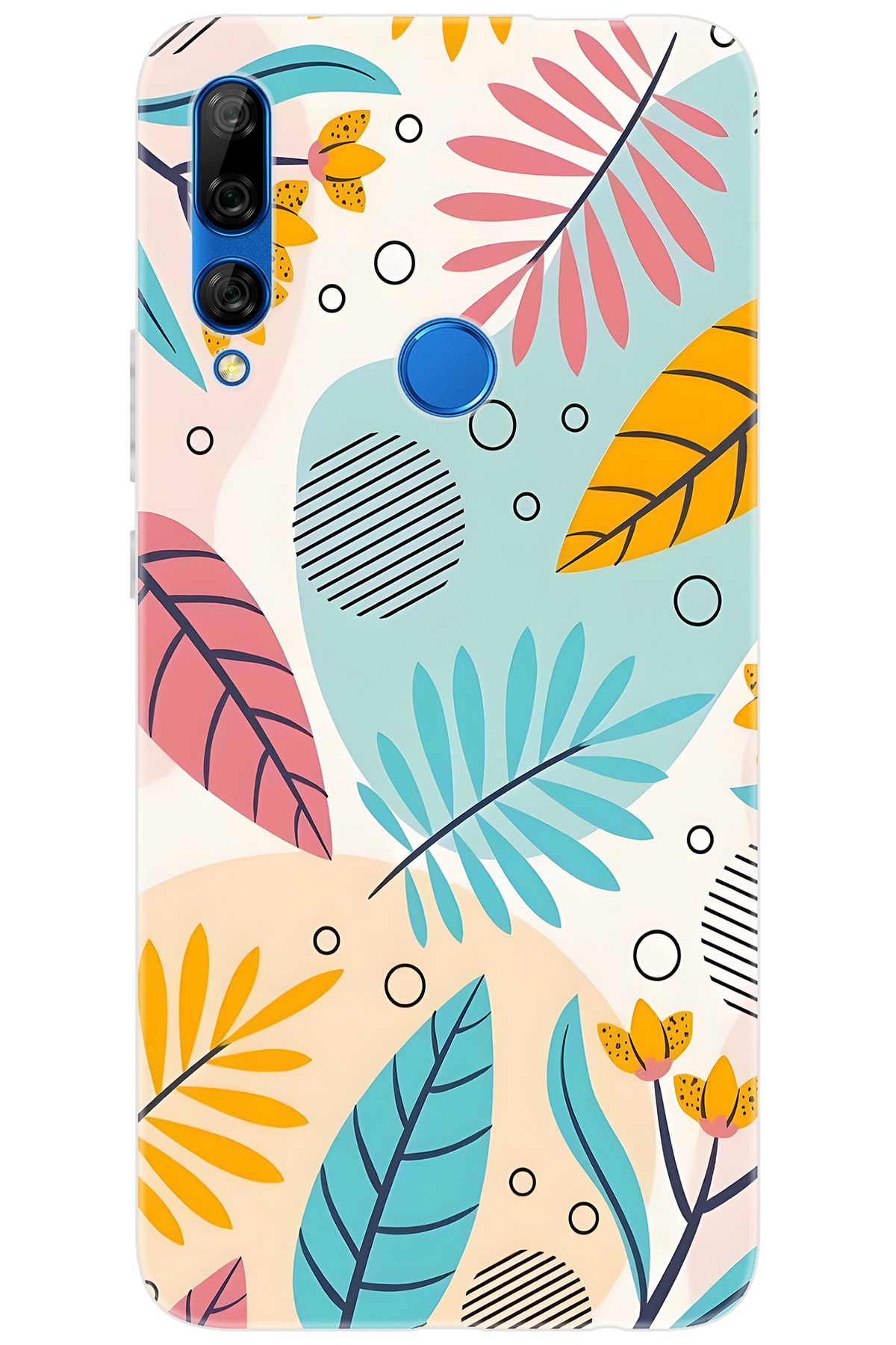 Ceppare Huawei Y9 Prime 2019 (STK-L21) Uyumlu Kılıf Desenli Silikon Renkli Yapraklar STK:643 CP-9z8KBjO