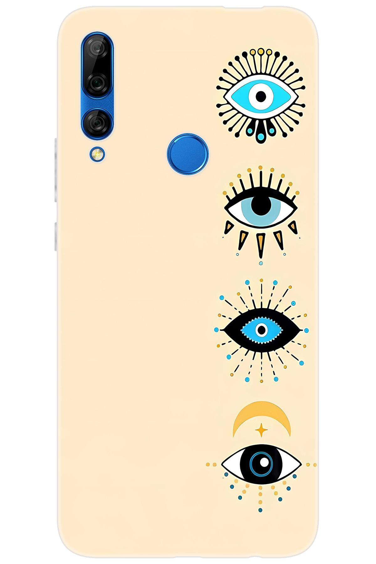 Ceppare Huawei Y9 Prime 2019 (STK-L21) Uyumlu Kılıf Desen Baskı Silikon Nazar Gözler STK:742 CP-FnnyH4J
