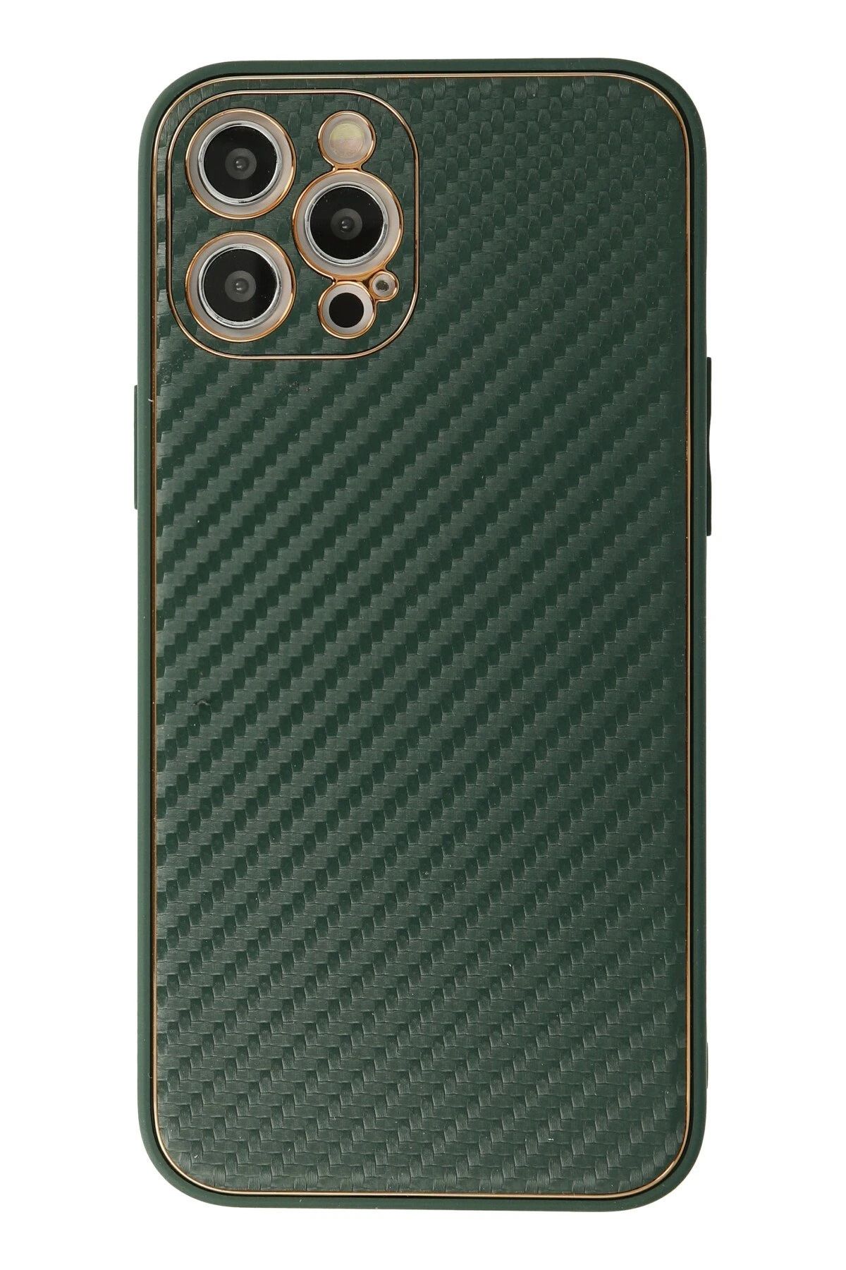 NewFace iPhone 12 Pro Kılıf Coco Karbon Silikon - Yeşil YNSMR