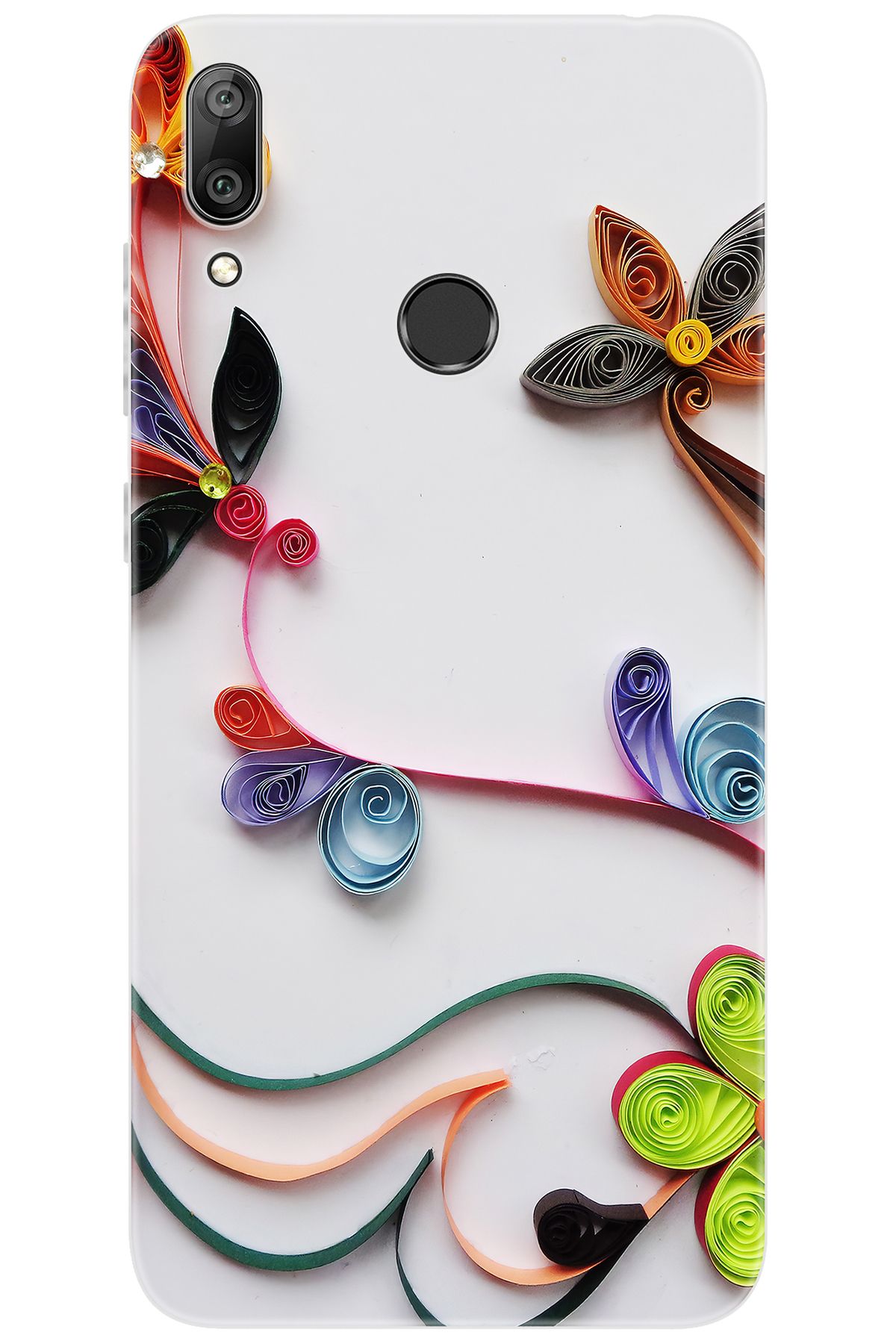 Ceppare Huawei Y7 Prime 2019 (DUB-LX3) Uyumlu Kılıf Desen Baskı Silikon Çiçek Desen STK:220 CP-imDKcJ6