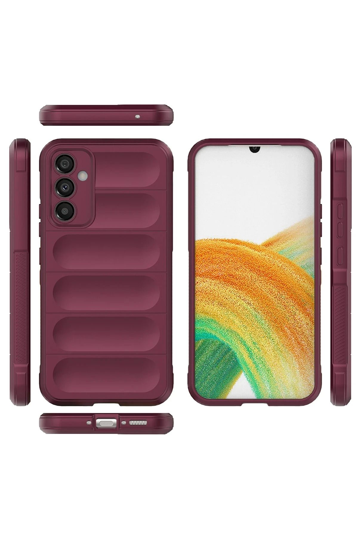 NewFace Samsung Galaxy M34 5G Kılıf Optimum Silikon - Bordo FERRG