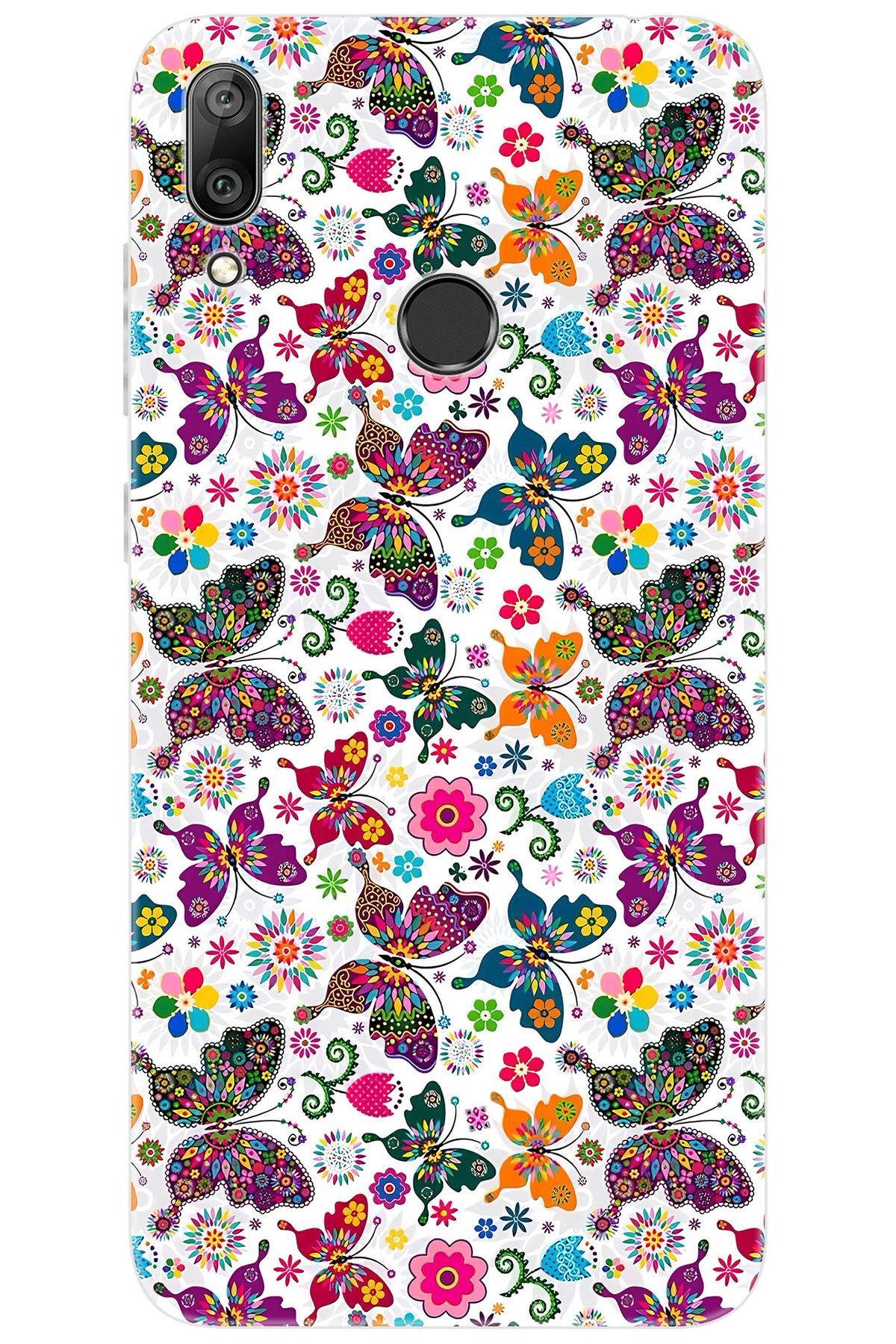 Ceppare Huawei Y7 Prime 2019 (DUB-LX3) Uyumlu Kılıf Desen Baskı Silikon Kelebek STK:700 CP-shXbhhn