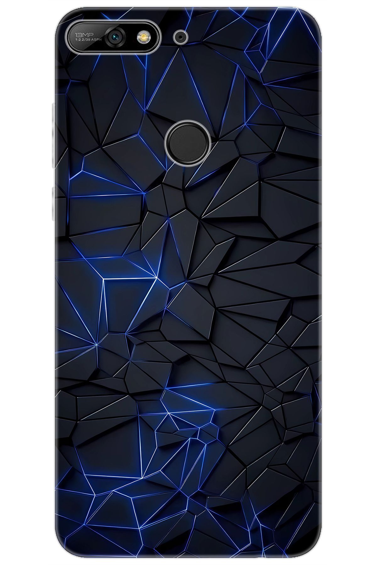 Ceppare Huawei Y7 Prime 2018 (LDN-L21) Uyumlu Kılıf Desenli Silikon Prizmatik Tasarım STK:667 CP-238WiLv