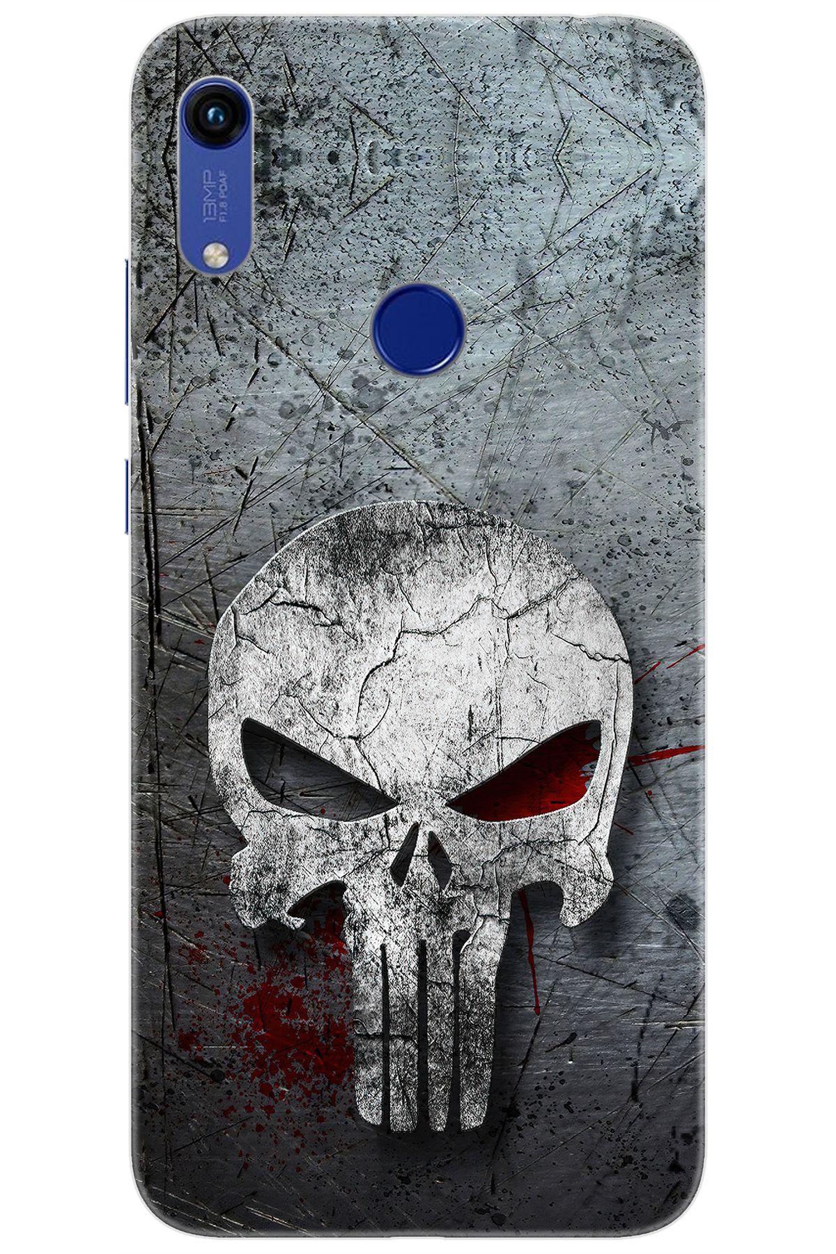 Ceppare Huawei Y6 2019 (MRD-LX1) Uyumlu Kılıf Desen Baskılı Silikon Gri Kuru Kafa STK:218 CP-x4OE8Hw