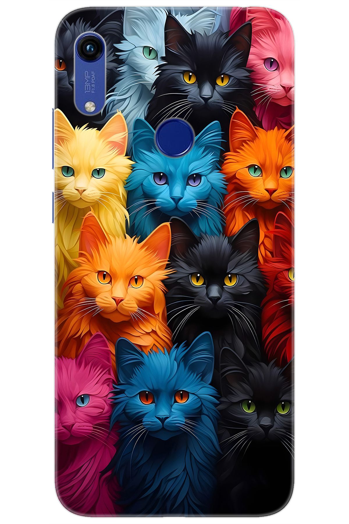 Ceppare Huawei Y6S 2019 (JAT-L41) Uyumlu Kılıf Desen Baskılı Silikon Renkli Kediler STK:713 CP-e5JR8yO