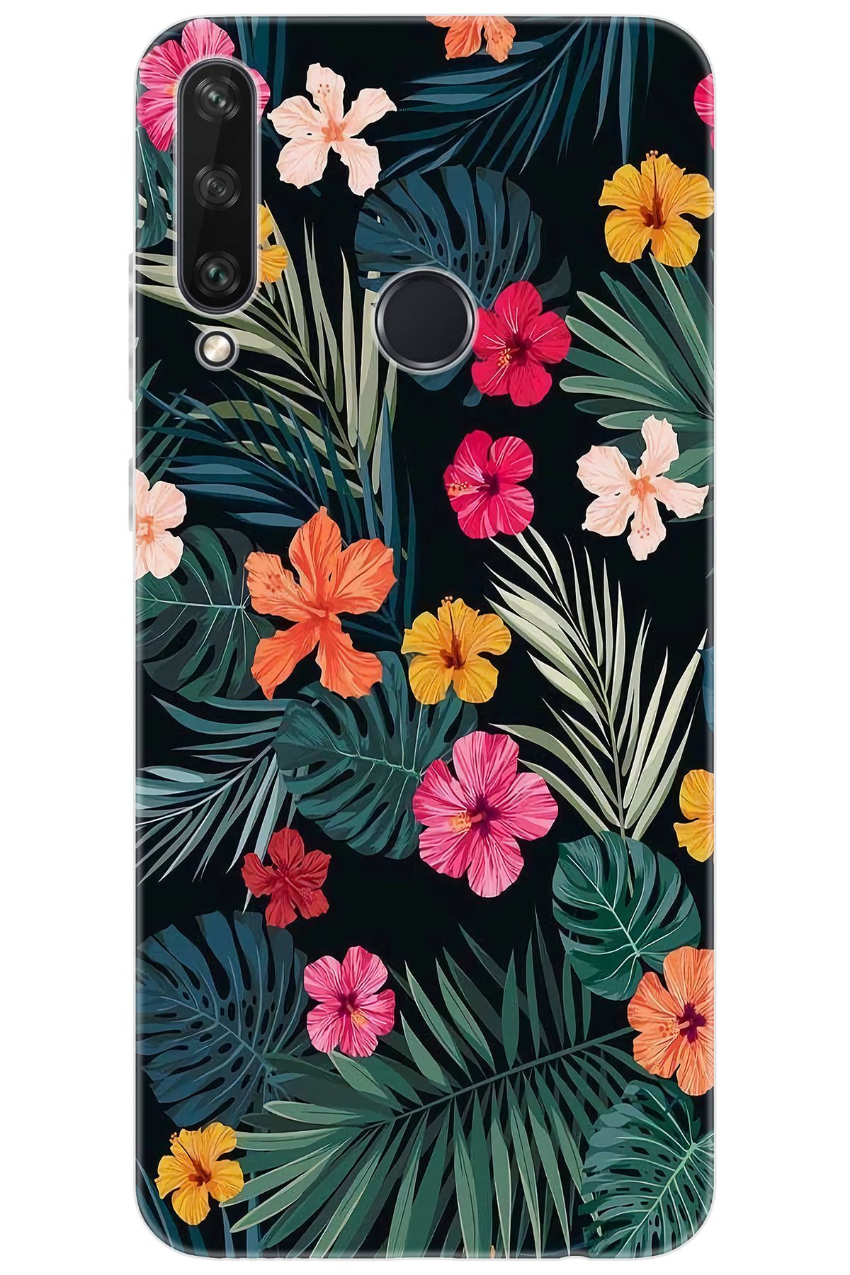 Ceppare Huawei Y6P (MED-LX9N) Uyumlu Kılıf Desen Baskılı Silikon Çiçekler STK:632 CP-t4GivCk