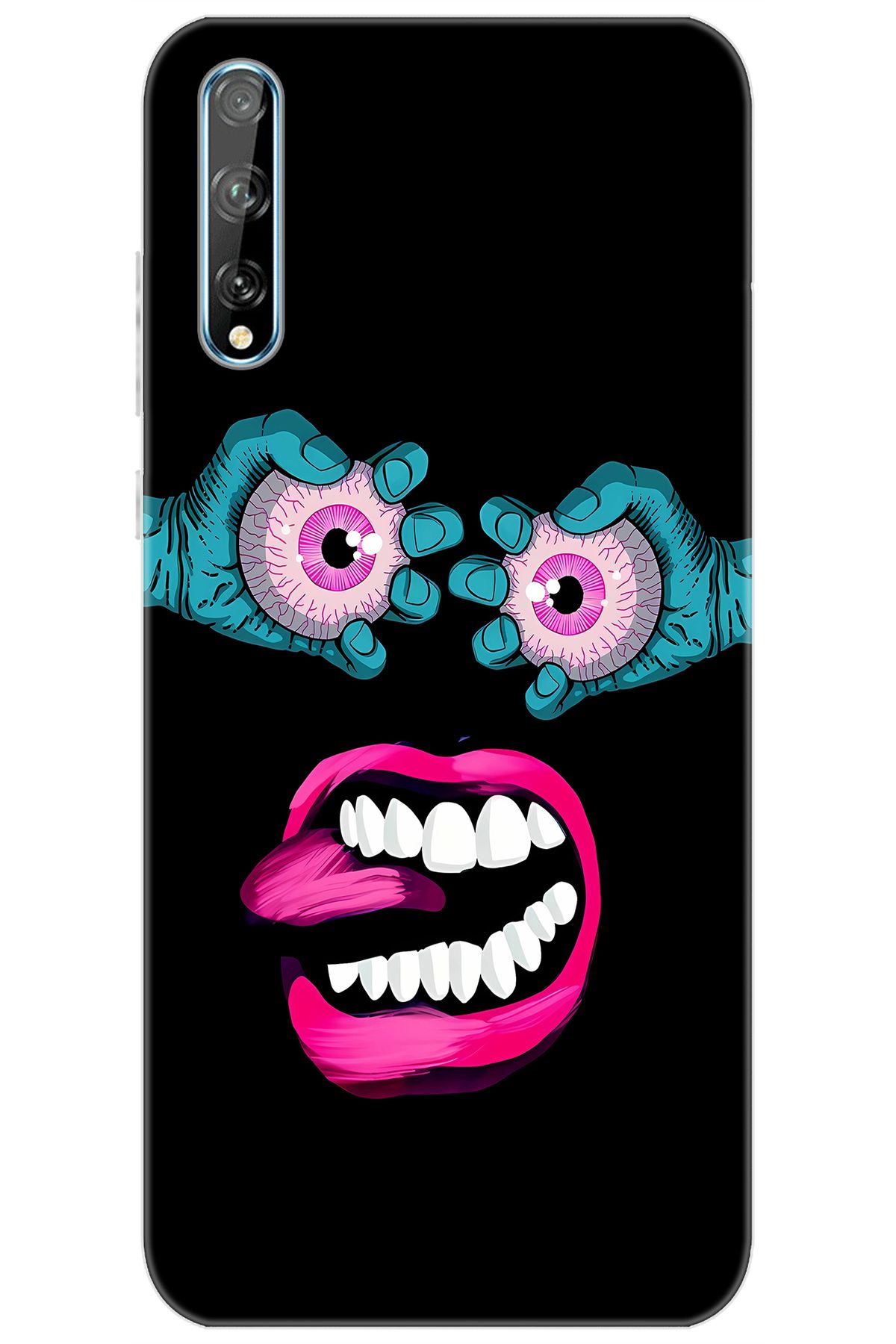 Ceppare Huawei Y8P (AQM-LX1) Uyumlu Kılıf Desen Baskılı Silikon Çılgın Gözler STK:657 CP-zTJzQYT