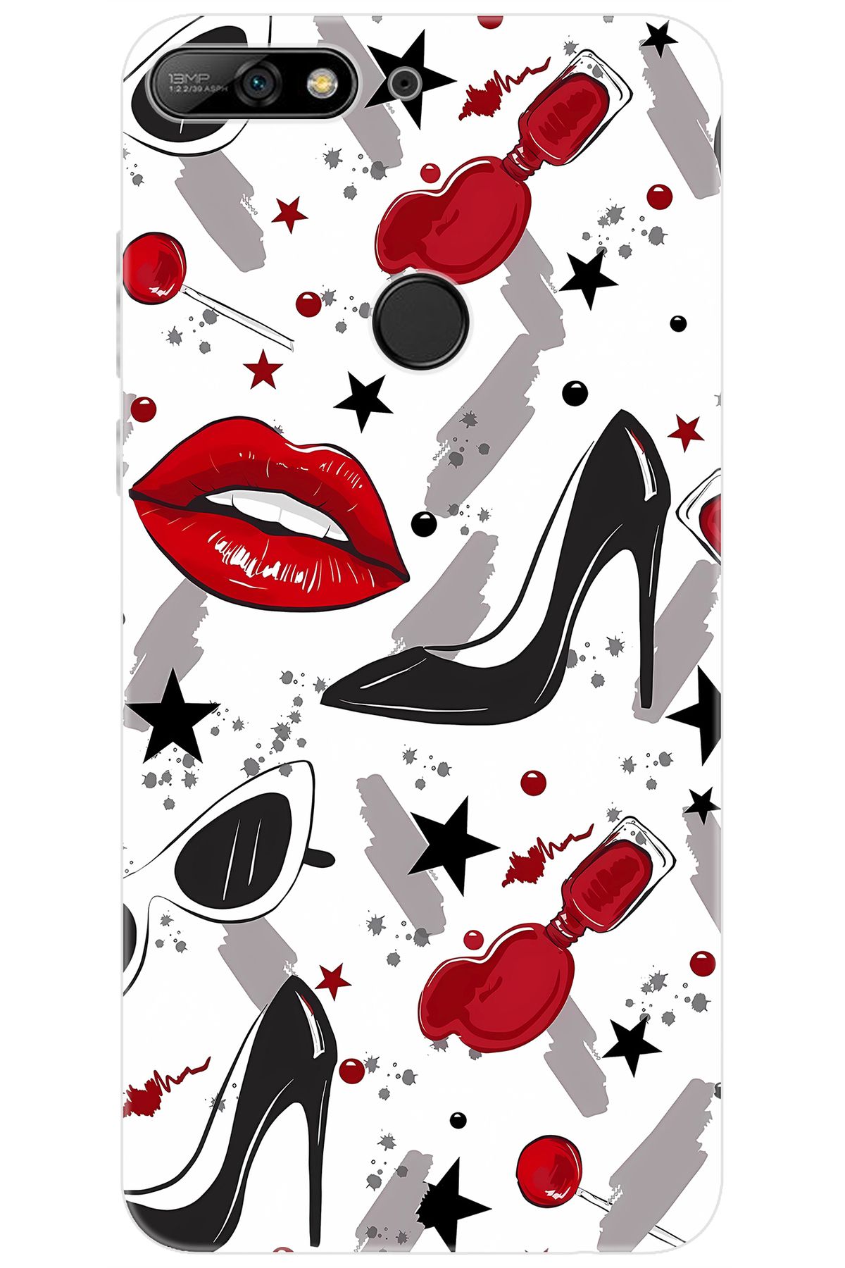 Ceppare Huawei Y7 2018 (LDN-L01) Uyumlu Kılıf Desen Baskılı Silikon Fashion Design STK:676 CP-gYR0g3p