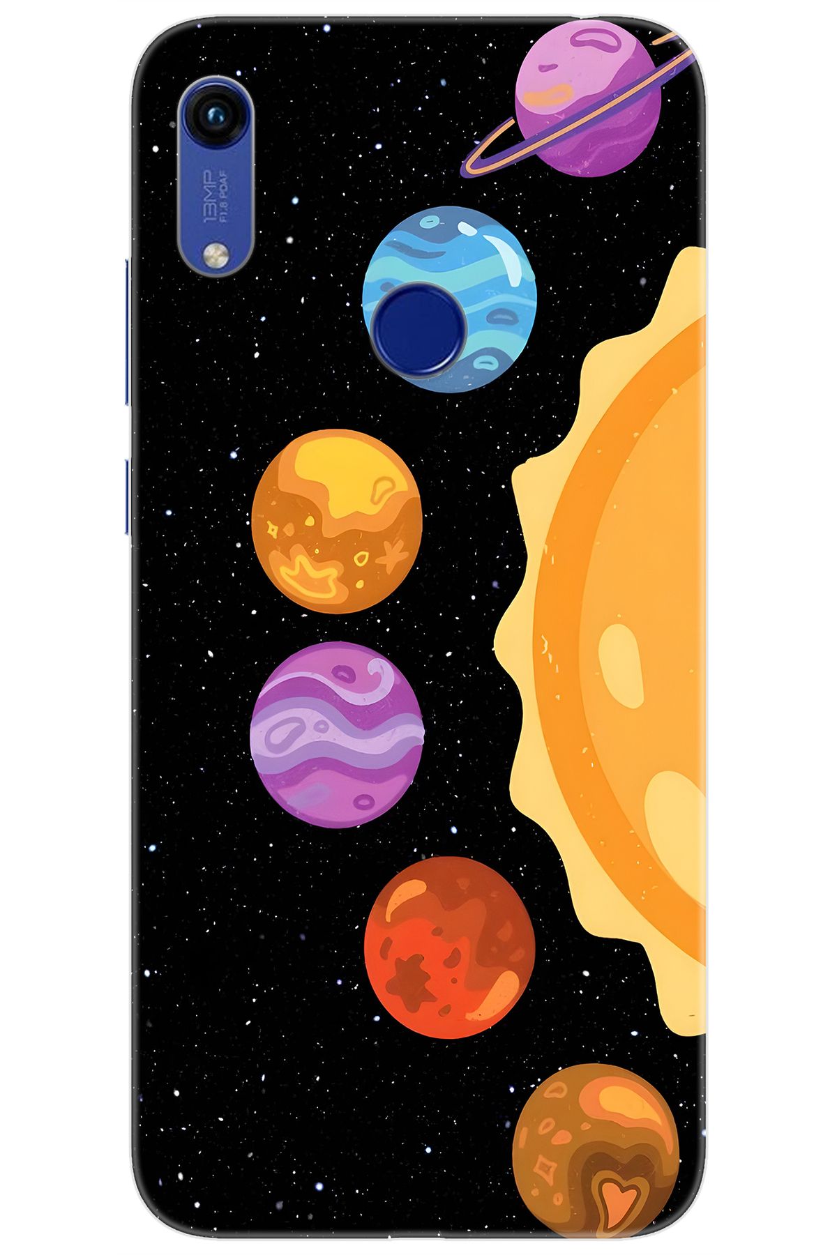 Ceppare Huawei Y6S 2019 (JAT-L41) Uyumlu Kılıf Desen Baskı Silikon Gezegenler Tasarım STK:685 CP-1hG3iIQ