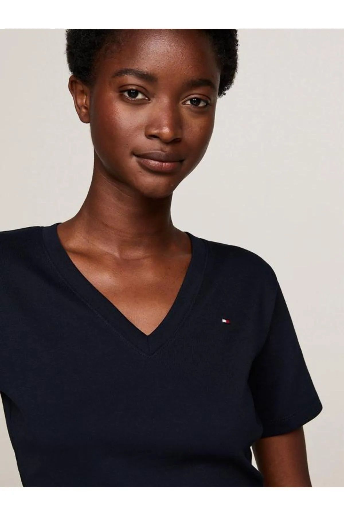 Hilfiger Denim _.TommyHilfiger V Yaka C-NK ORGANİK pamuk TShirt