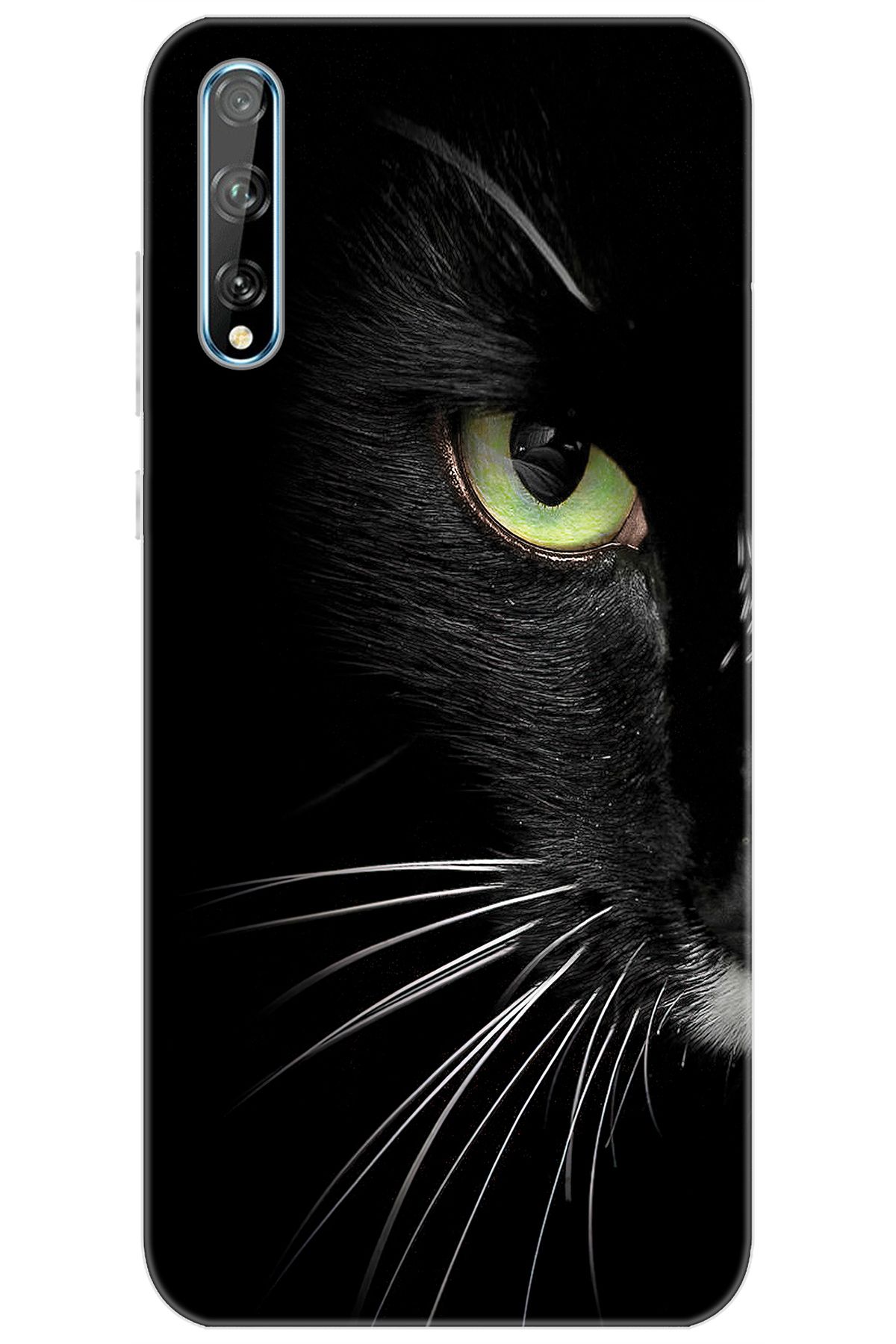 Ceppare Huawei Y8P (AQM-LX1) Uyumlu Kılıf Desen Baskılı Silikon Siyah Kedi STK:482 CP-WEYZDR4