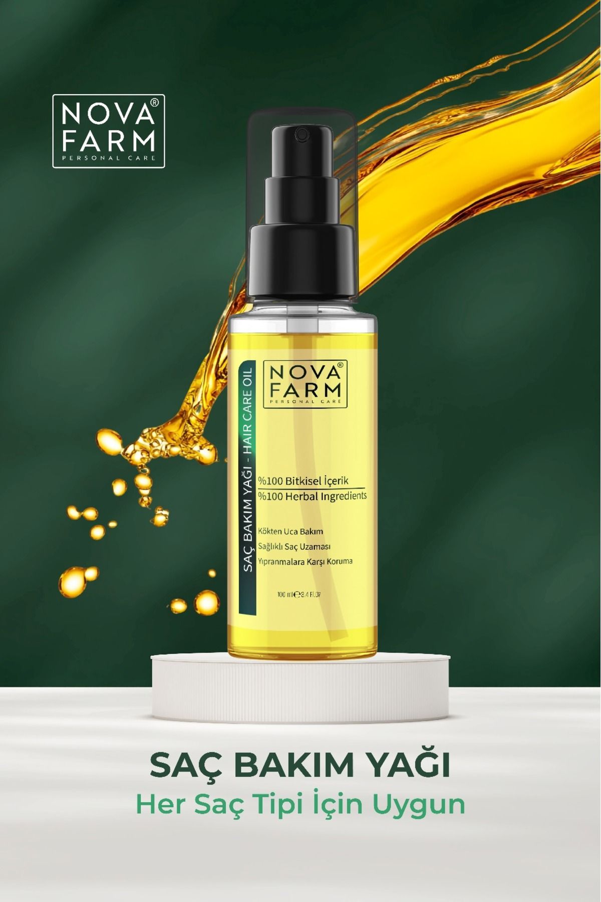 Nova Farm Bitkisel Saç Bakım Yağı 100ml