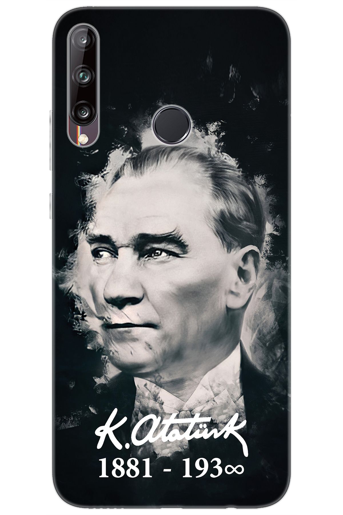 Ceppare Huawei Y7P (ART-L29) Uyumlu Kılıf Desenli Silikon Mustafa Kemal Atatürk STK:388 CP-RZqpanY