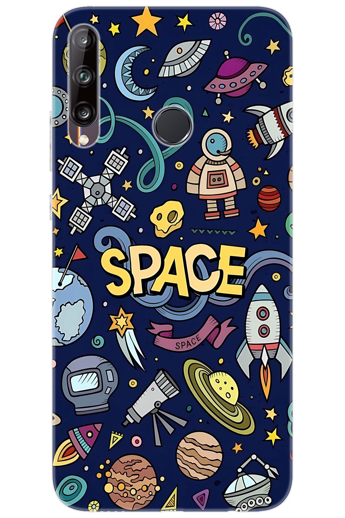 Ceppare Huawei Y7P (ART-L29) Uyumlu Kılıf Desen Baskılı Silikon Space STK:623 CP-kbHtSXK