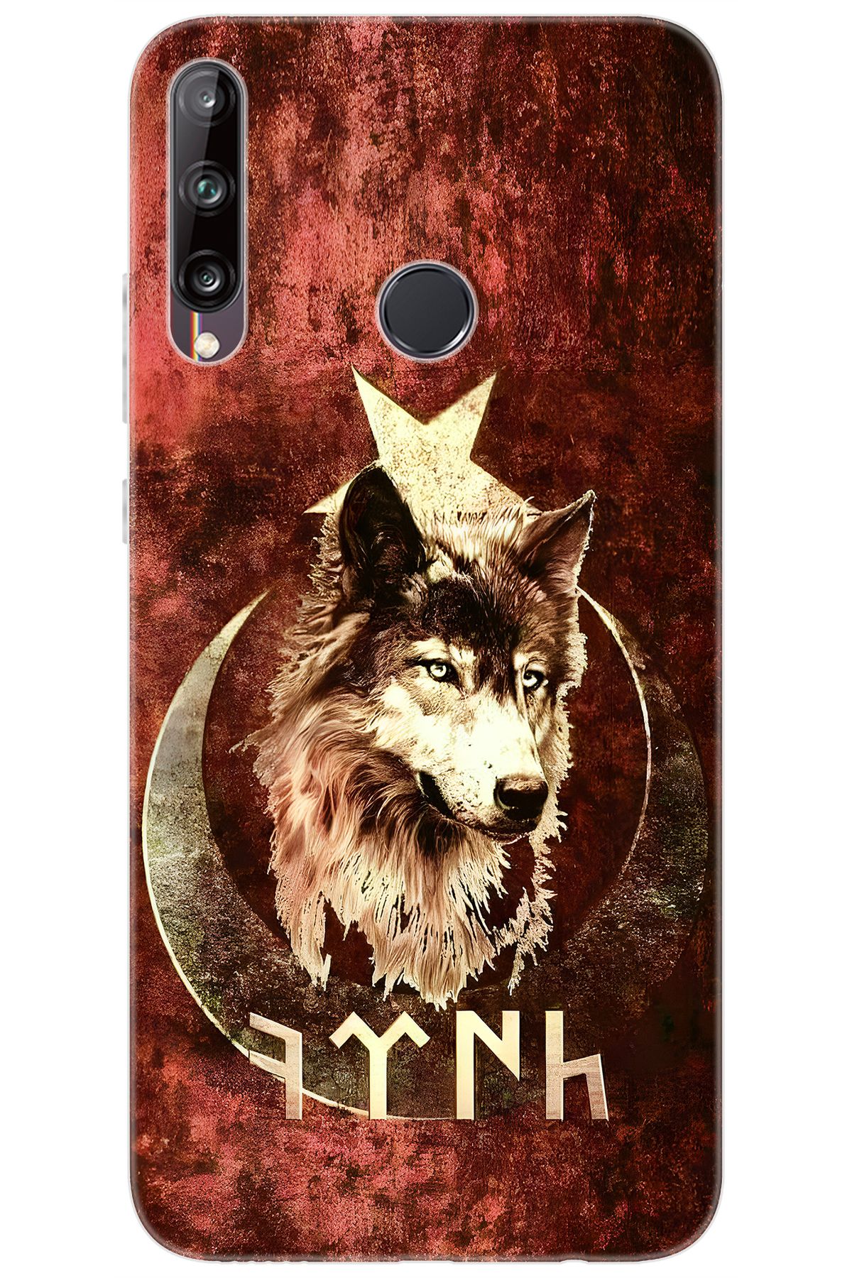 Ceppare Huawei Y7P (ART-L29) Uyumlu Kılıf Desen Baskılı Silikon Kurt ve Göktürkçe STK:385 CP-LRvyKRc