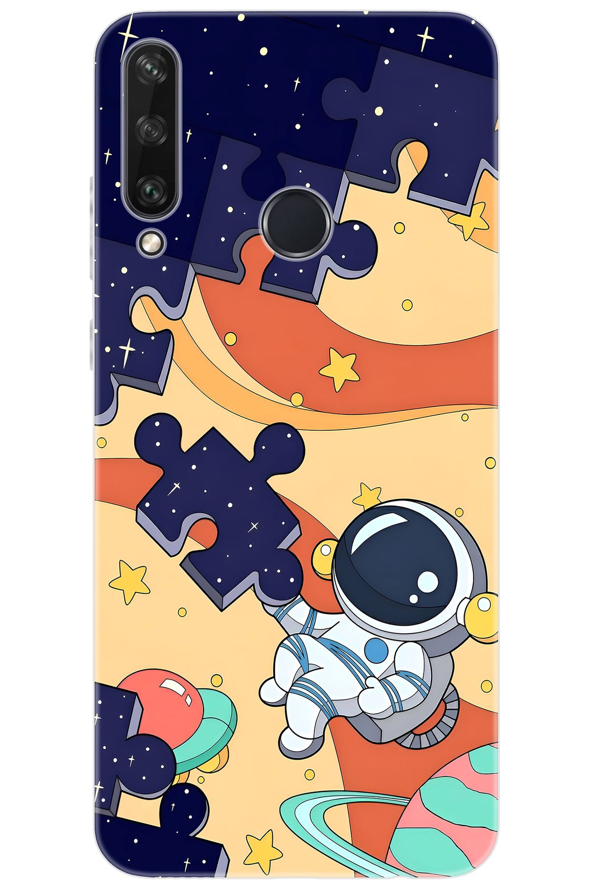 Ceppare Huawei Y6P (MED-LX9N) Uyumlu Kılıf Desen Baskılı Silikon Astronot STK:646 CP-n8LEcu1