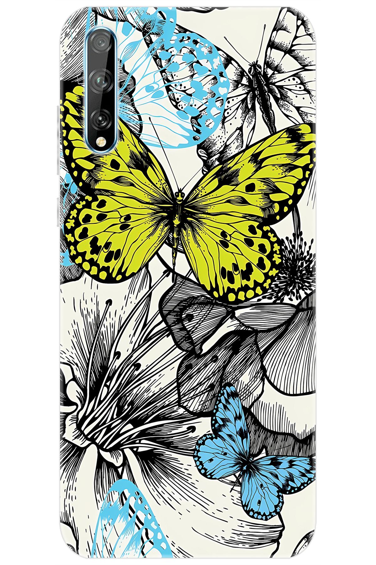 Ceppare Huawei Y8P (AQM-LX1) Uyumlu Kılıf Desen Baskılı Silikon Kelebek STK:647 CP-EAgAX09