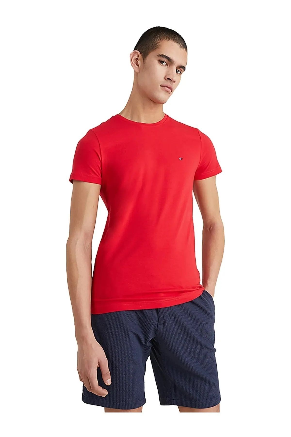 Hilfiger Denim _TommyHilfiger Organik Pamuk Erkek T-Shirt Regular Fit