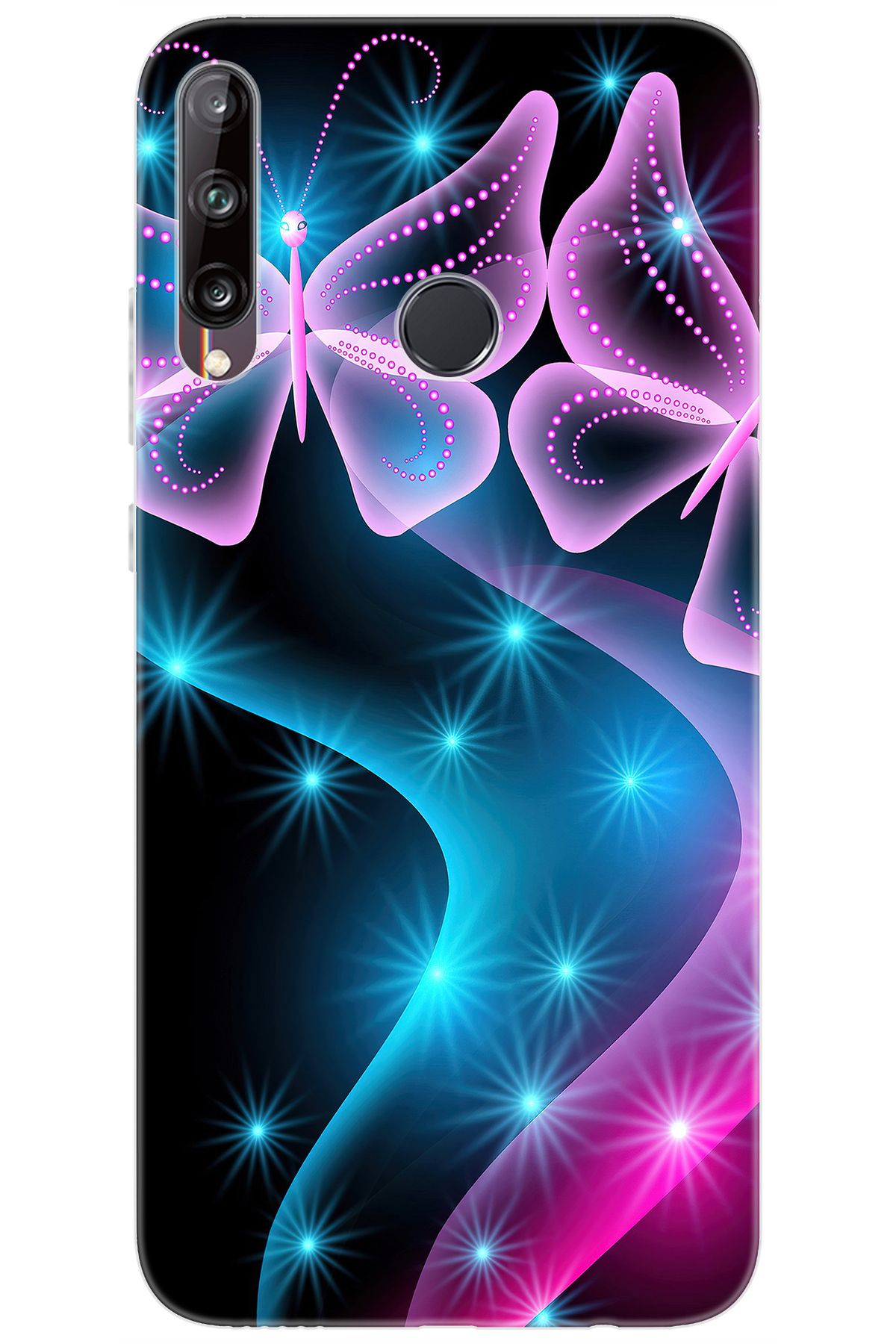 Ceppare Huawei Y7P (ART-L29) Uyumlu Kılıf Desen Baskılı Silikon Kelebek Dalga STK:113 CP-sa9MCFV