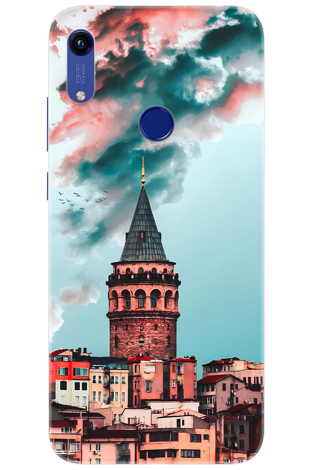 Ceppare Huawei Y6S 2019 (JAT-L41) Uyumlu Kılıf Desen Baskılı Silikon Galata Kulesi STK:688 CP-8N2dUtz